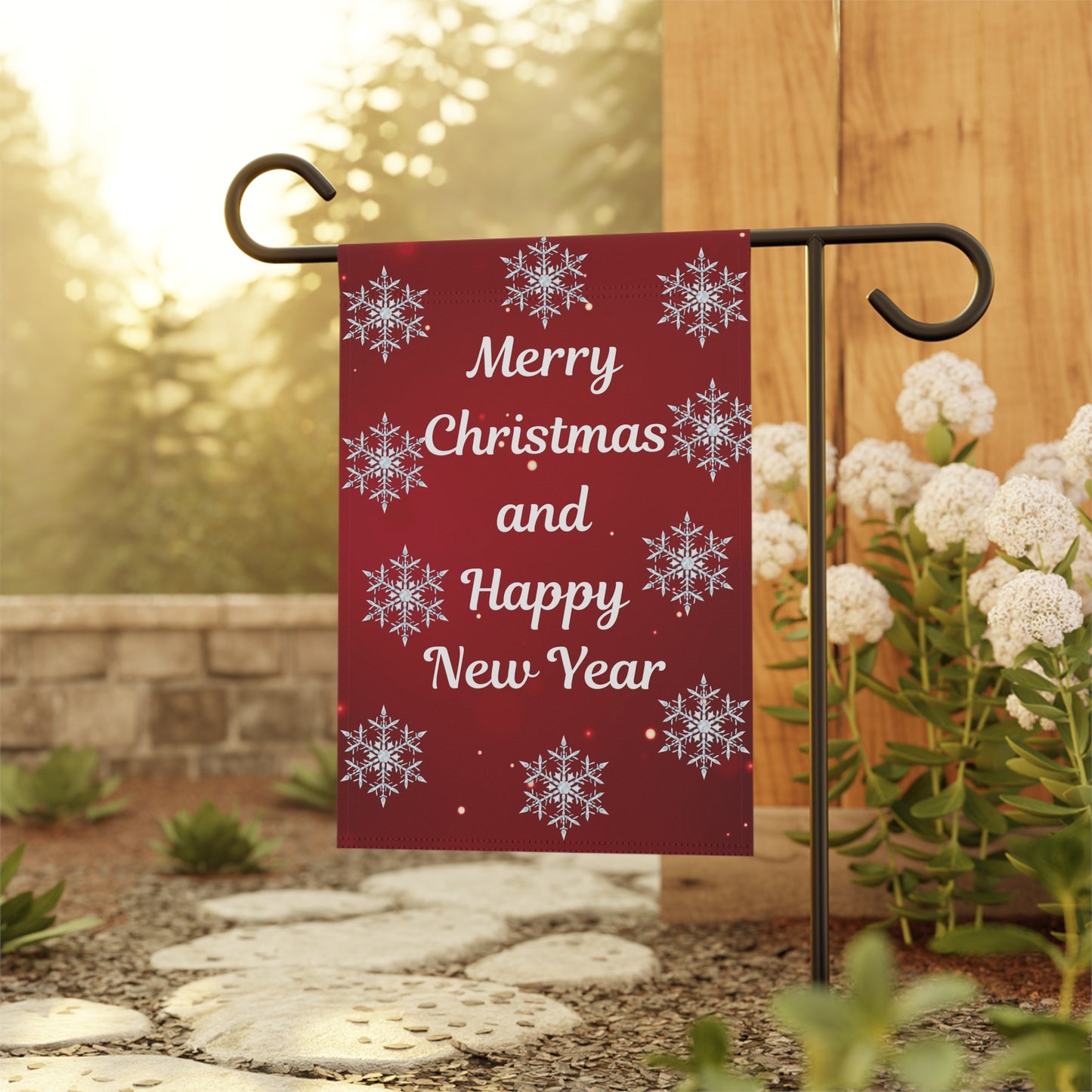 Merry Christmas and Happy New Year Garden Flag