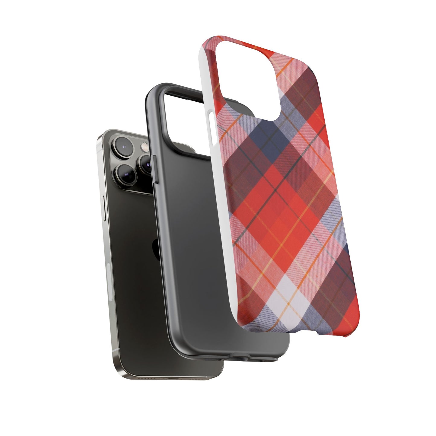 Tough Cases, Beautiful Red, White & Blue Plaid Design