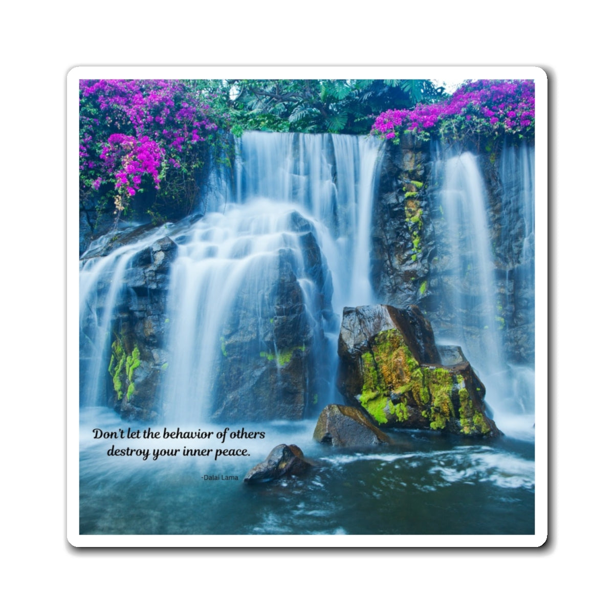 Serene Waterfall Motivational Magnet, Refrigerator Decor, Inspirational Gift, Relaxation Reminder, Stress Relief Reminder