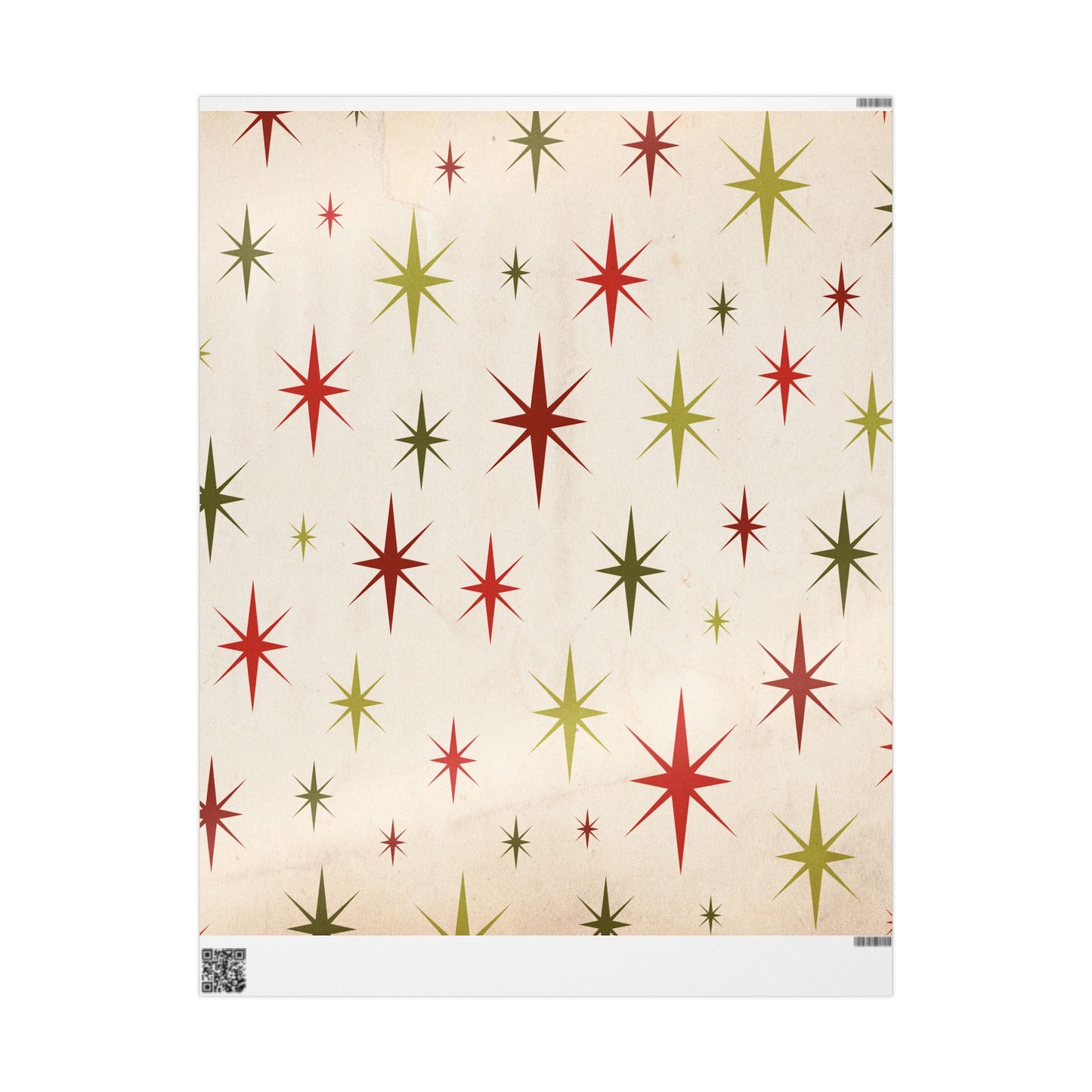 Christmas Star Wrapping Paper Roll — Retro Midcentury Starburst Gift Wrap