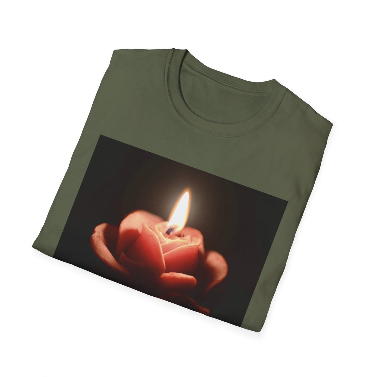 T-Shirt — Candle in Hands Graphic Tee with Inspirational Quote