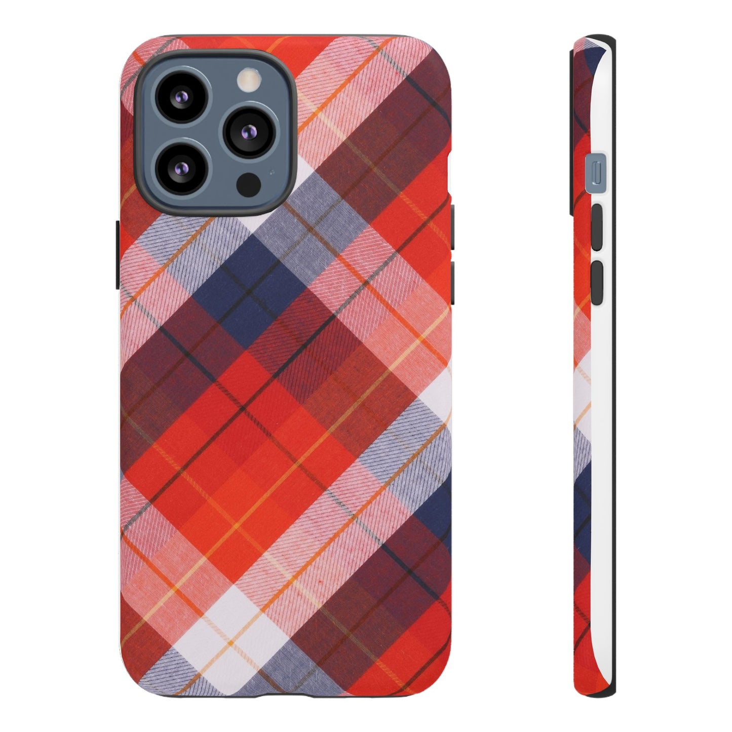 Tough Cases, Beautiful Red, White & Blue Plaid Design