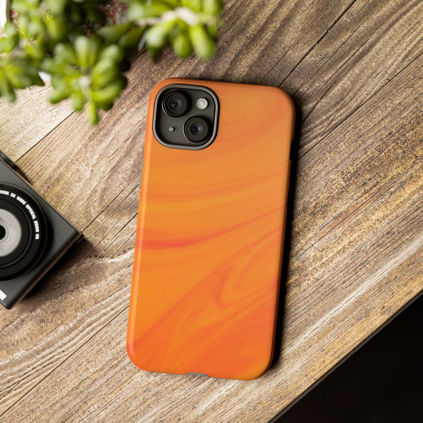 Tough Cases, Beautiful Orange Marble Design