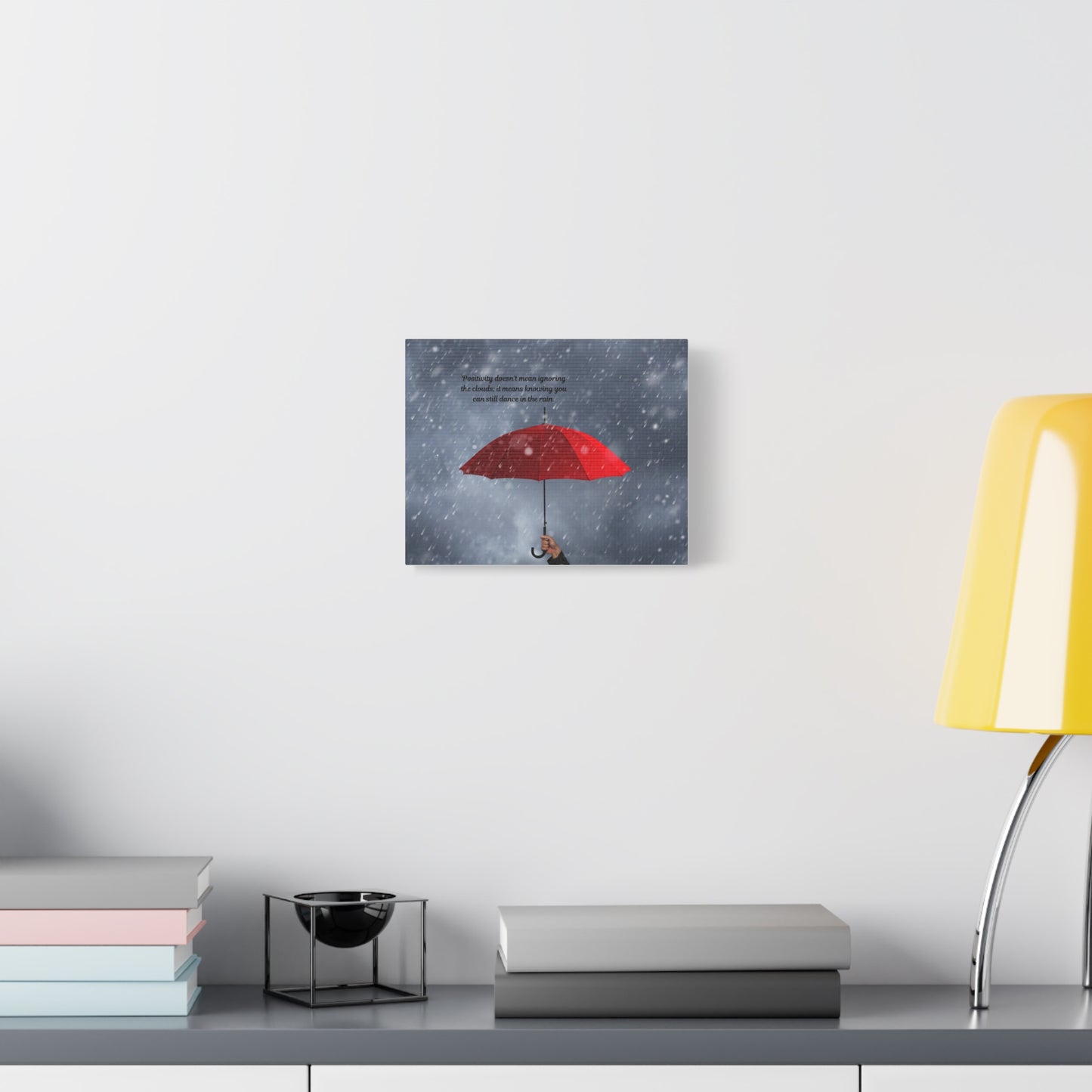 Inspirational Wall Art, Dance in the Rain Umbrella Canvas, Motivational Decor, Home Office Art, Gift for Friends, Positive Quote