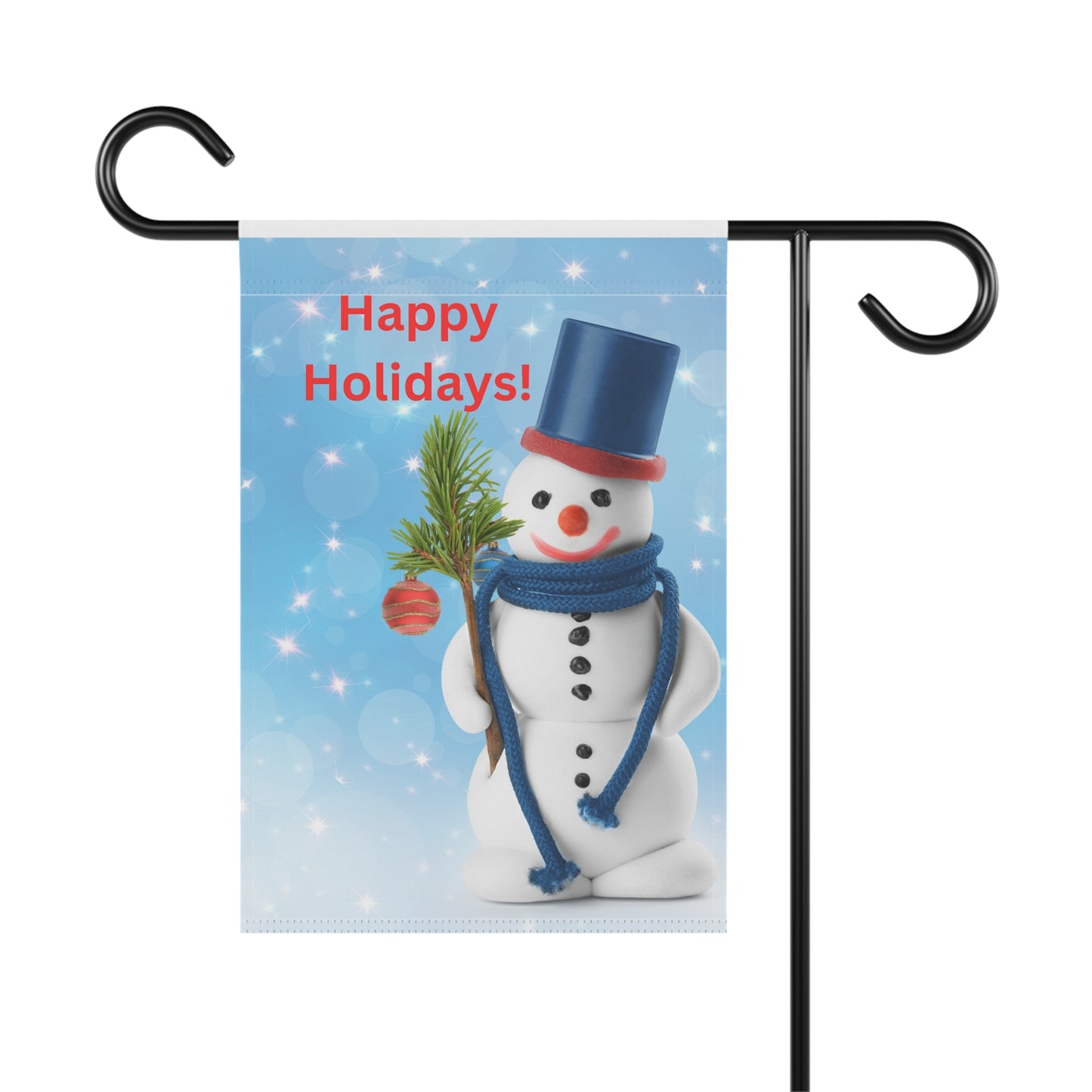 Happy Holidays Snowman Garden Flag - Holiday House Banner