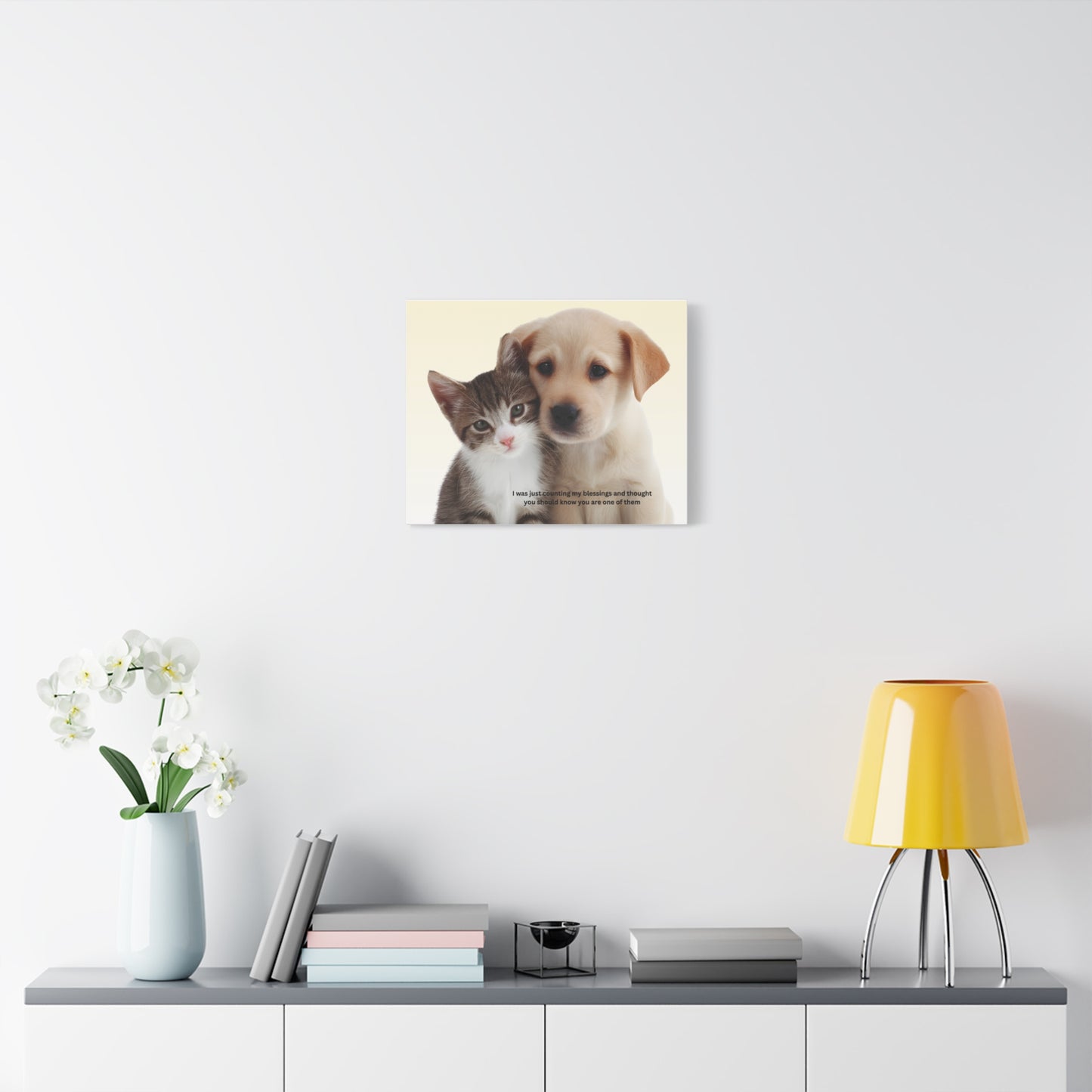 Pet Blessings Canvas Wall Art, Cute Dog and Cat Print, Home Decor for Pet Lovers, Inspirational Gift, Animal Lover Wall Art