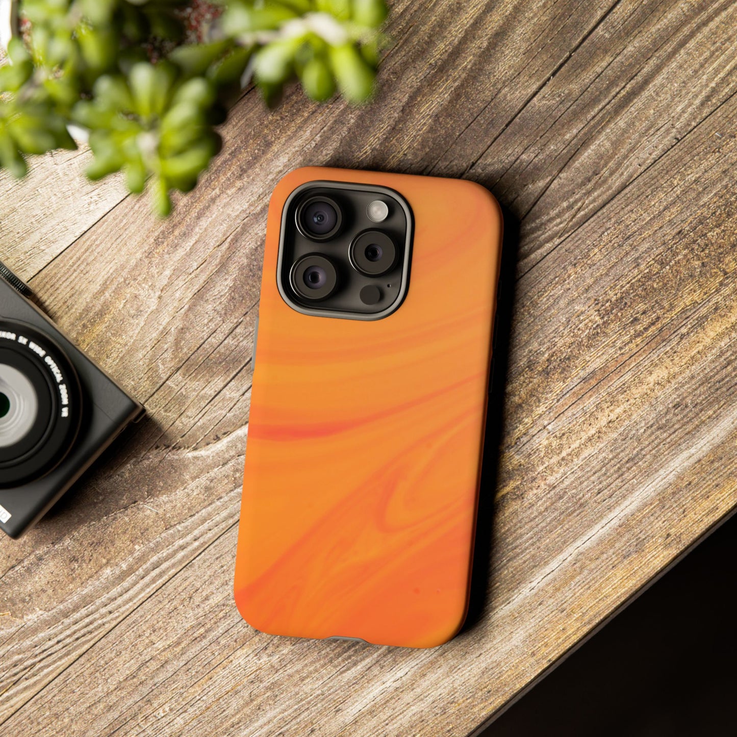 Tough Cases, Beautiful Orange Marble Design