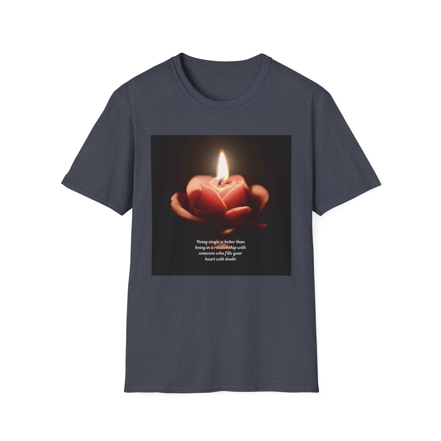 T-Shirt — Candle in Hands Graphic Tee with Inspirational Quote