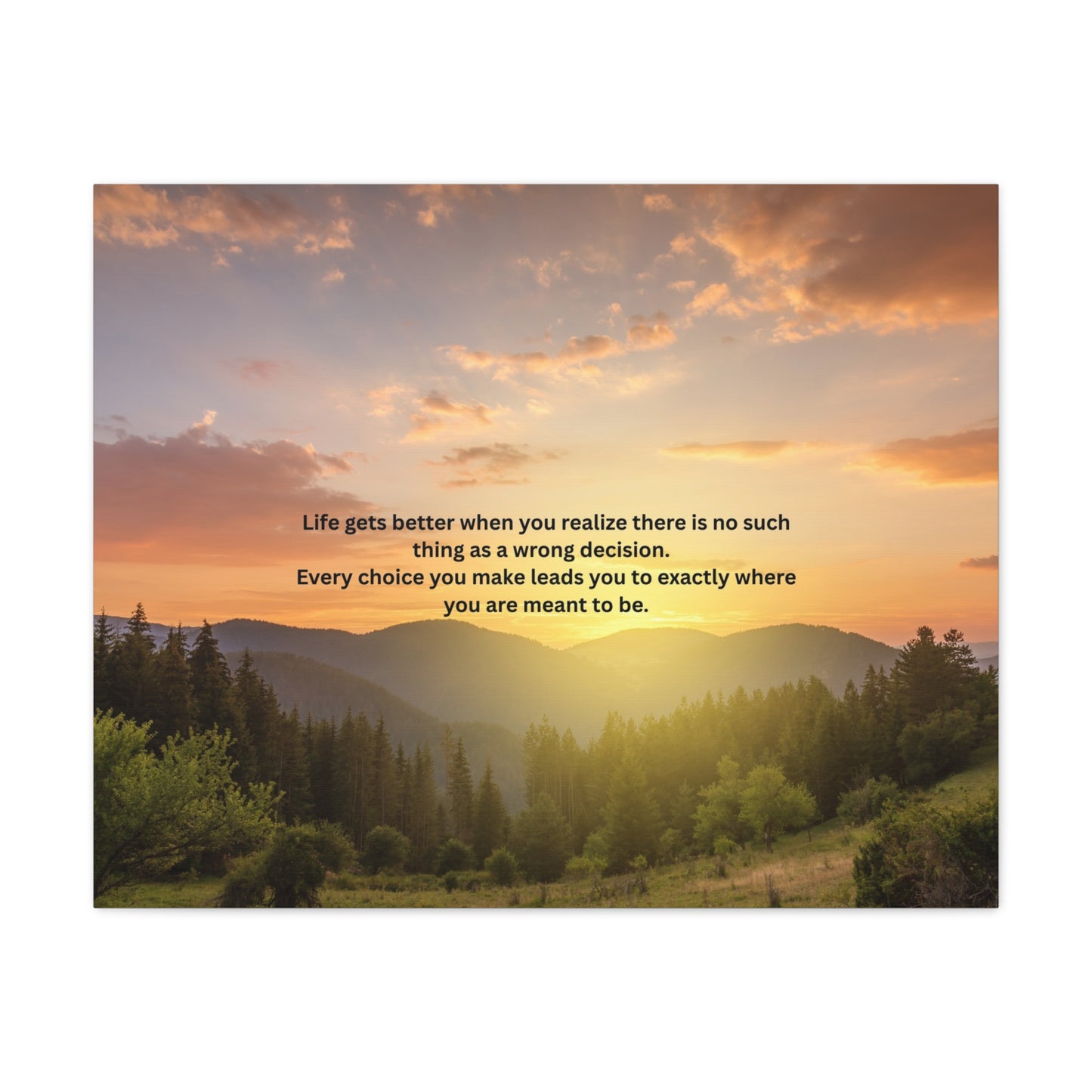 Inspirational Sunset Canvas Print — "Life Gets Better" Motivational Wall Art