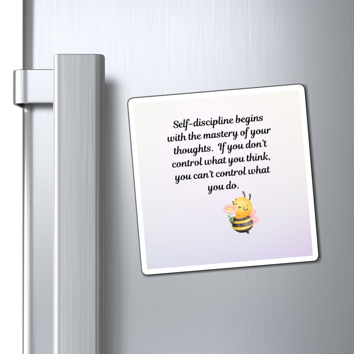 Inspirational Bee Magnet, Motivational Fridge Decor, Self-Discipline Reminder, Cute Kitchen Gift, Positive Thought Wall Art