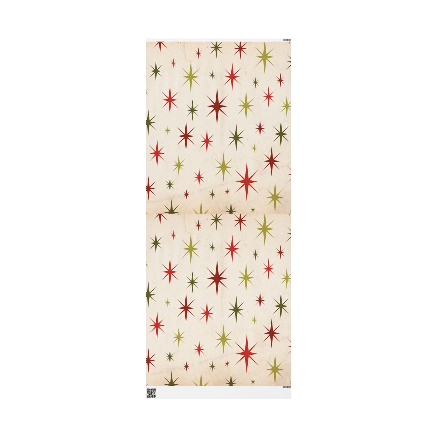 Christmas Star Wrapping Paper Roll — Retro Midcentury Starburst Gift Wrap