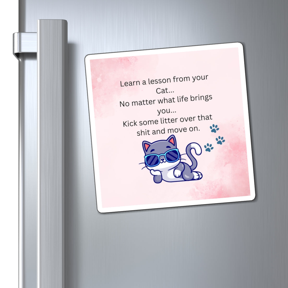 Whimsical Cat Magnet, Funny Cat Lover Gift, Kitchen Decor, Magnetic Reminder, Pet Lover Gift, Refrigerator Magnet