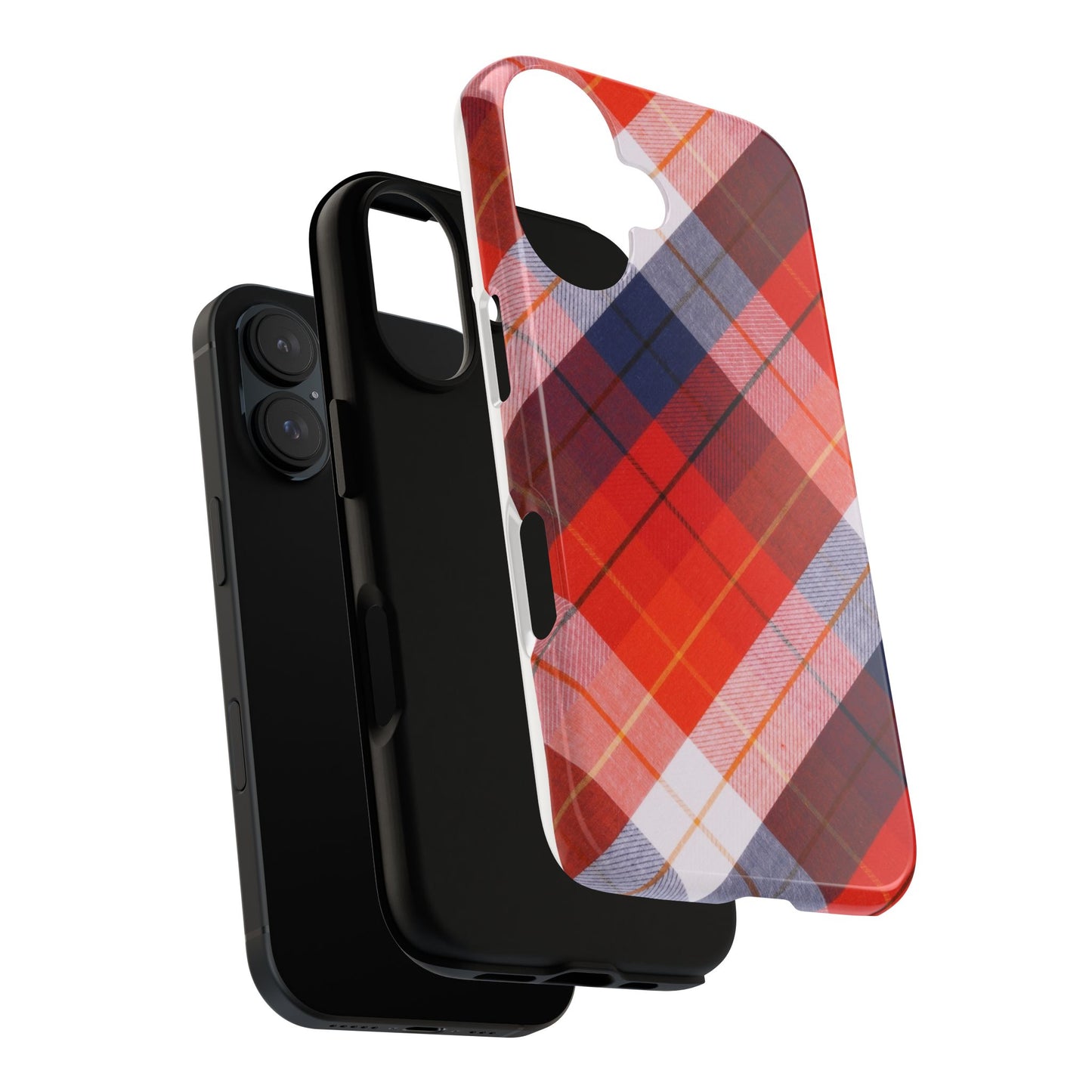 Tough Cases, Beautiful Red, White & Blue Plaid Design