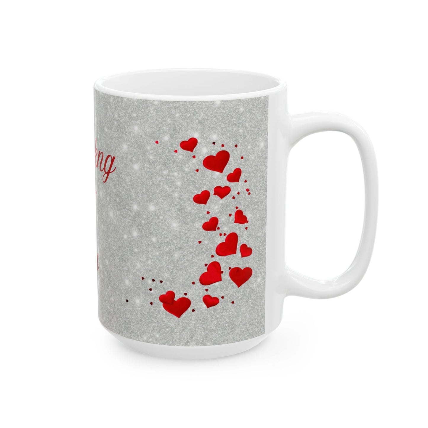 Thinking of You Heart Ceramic Mug — Romantic Valentine’s Coffee Cup (11oz & 15oz)
