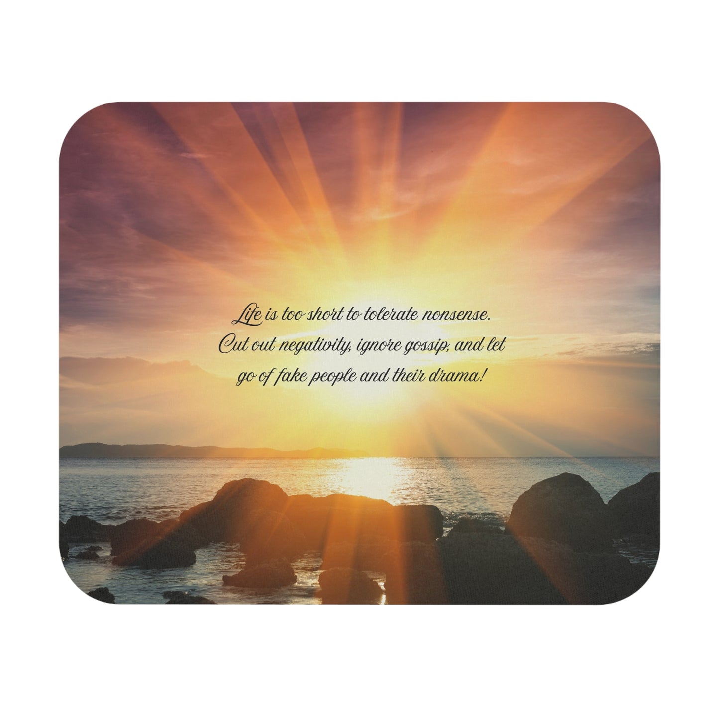 Inspirational Mouse Pad with Motivational Quote, Beach Sunset Desk Accessory, Office Decor, Gift for Friends, Inspirational Gifts