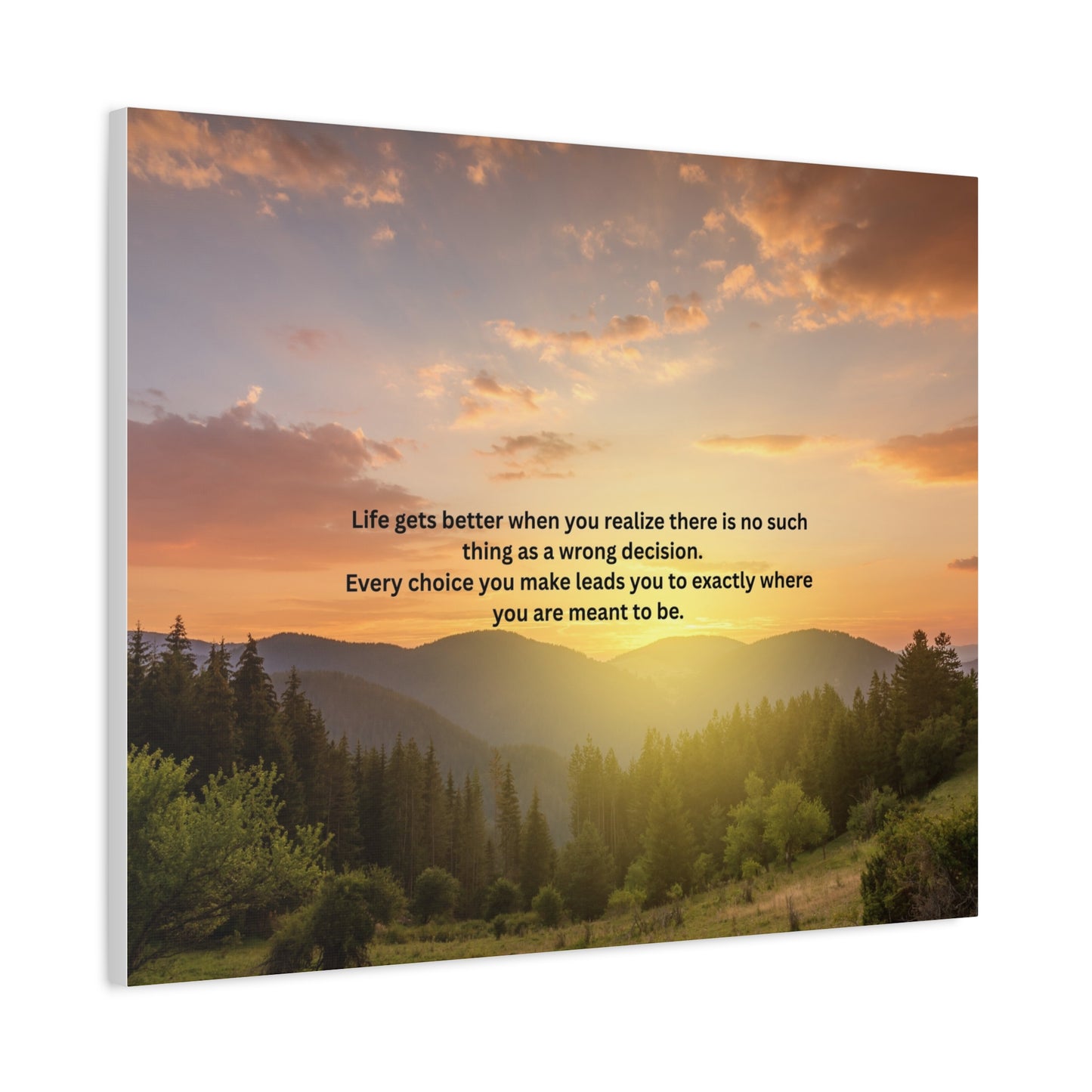 Inspirational Sunset Canvas Print — "Life Gets Better" Motivational Wall Art