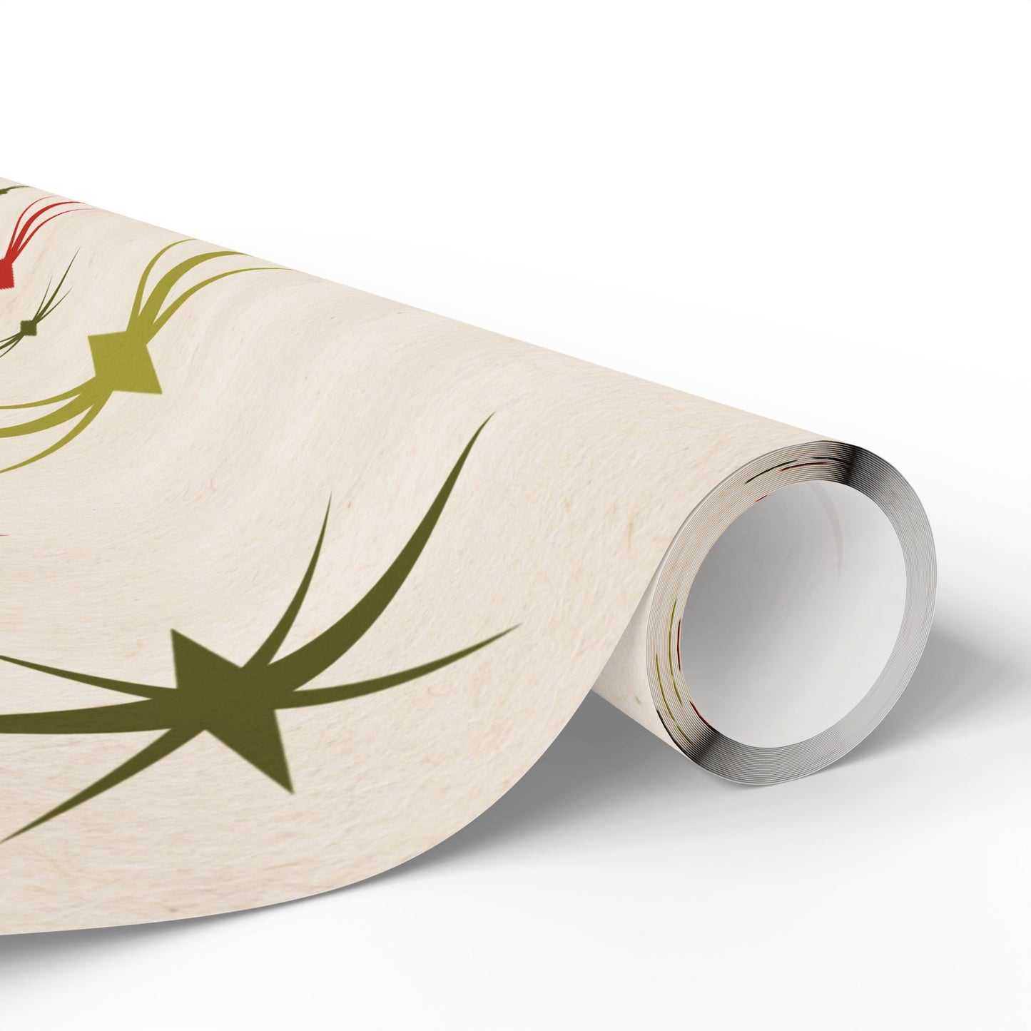 Christmas Star Wrapping Paper Roll — Retro Midcentury Starburst Gift Wrap