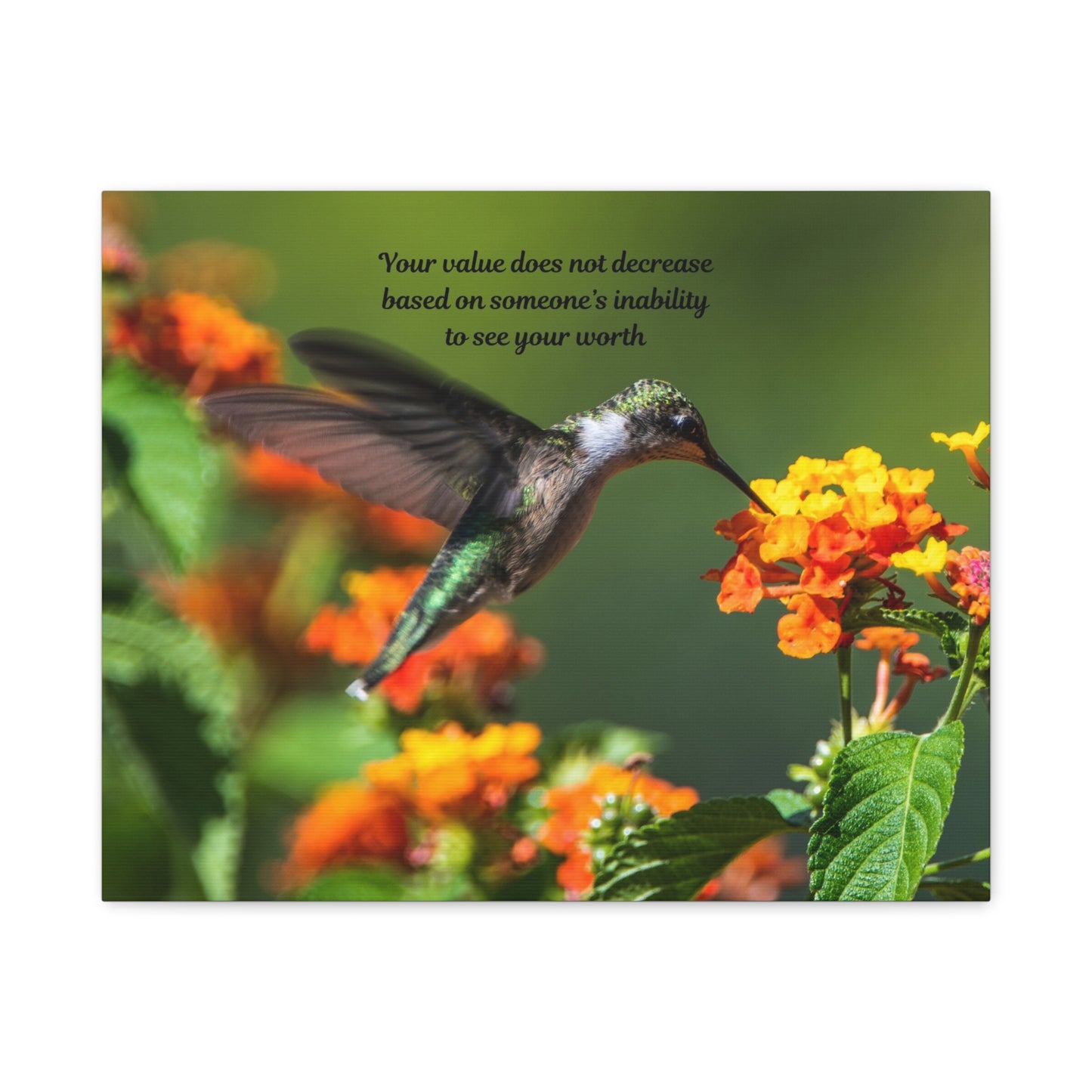 Inspirational Canvas Art, Hummingbird Decor, Motivational Wall Art, Home Office Decoration, Gift for Her