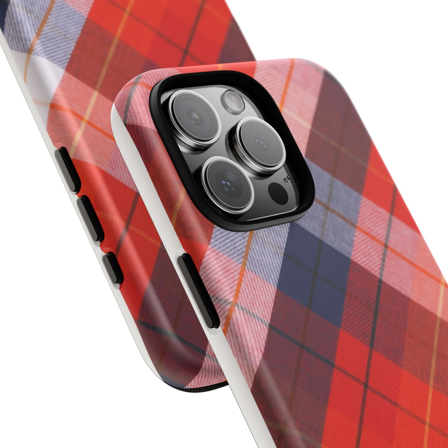 Tough Cases, Beautiful Red, White & Blue Plaid Design