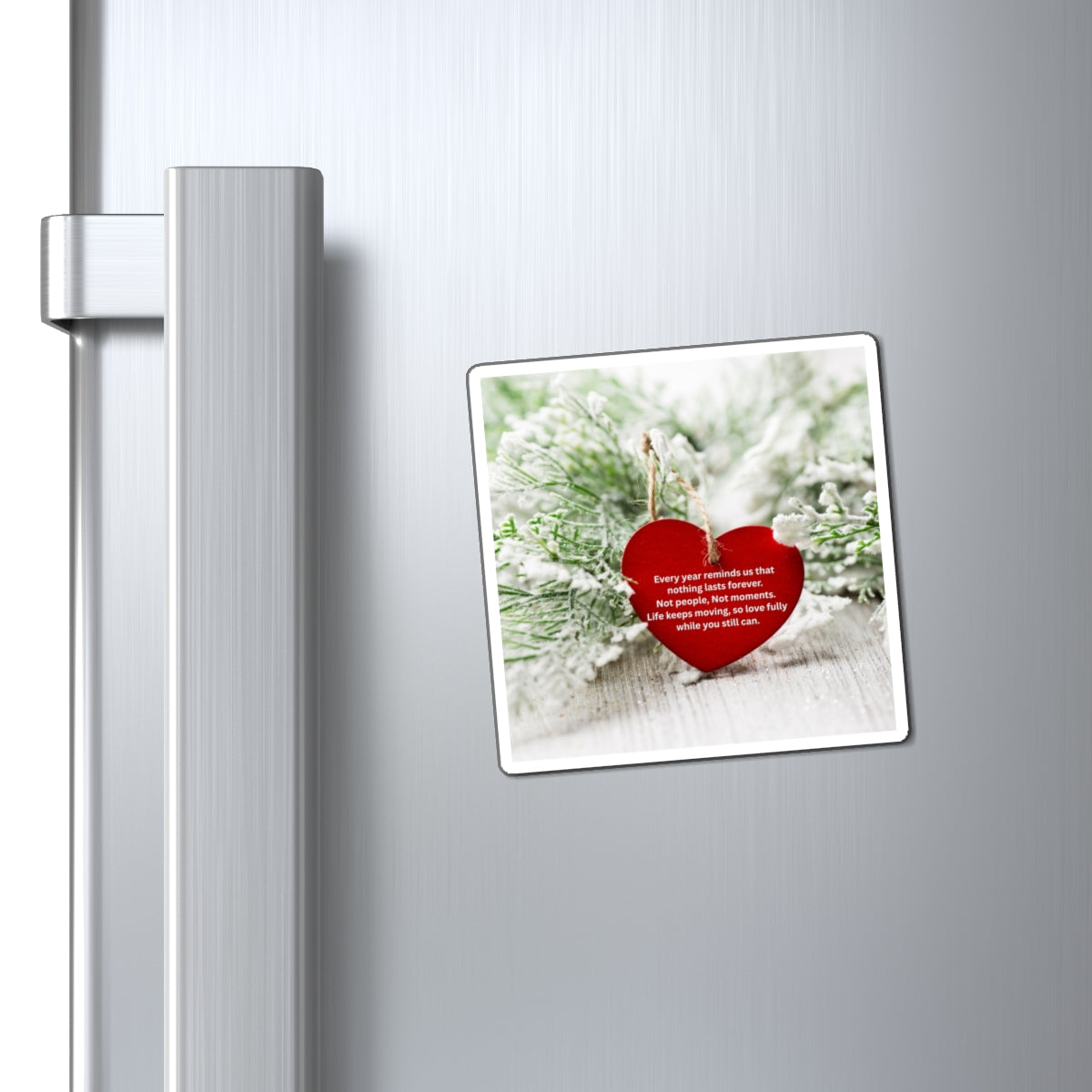 Heart Ornament Magnet with Inspirational Quote – Holiday Christmas Refrigerator Decor