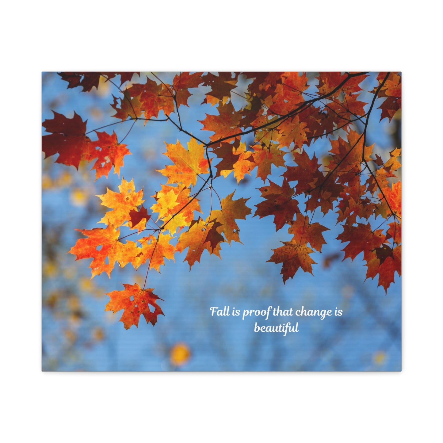 Autumn Canvas Wall Art, Seasonal Decor, Inspirational Quote, Fall Home Decor, Nature Photography