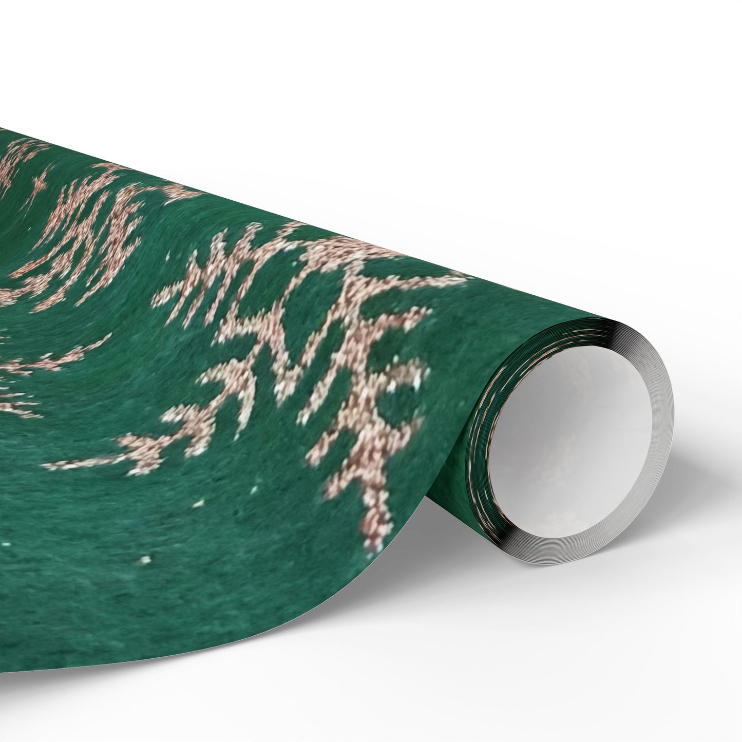 Green Snowflake Wrapping Paper Roll — Festive Holiday Gift Wrap