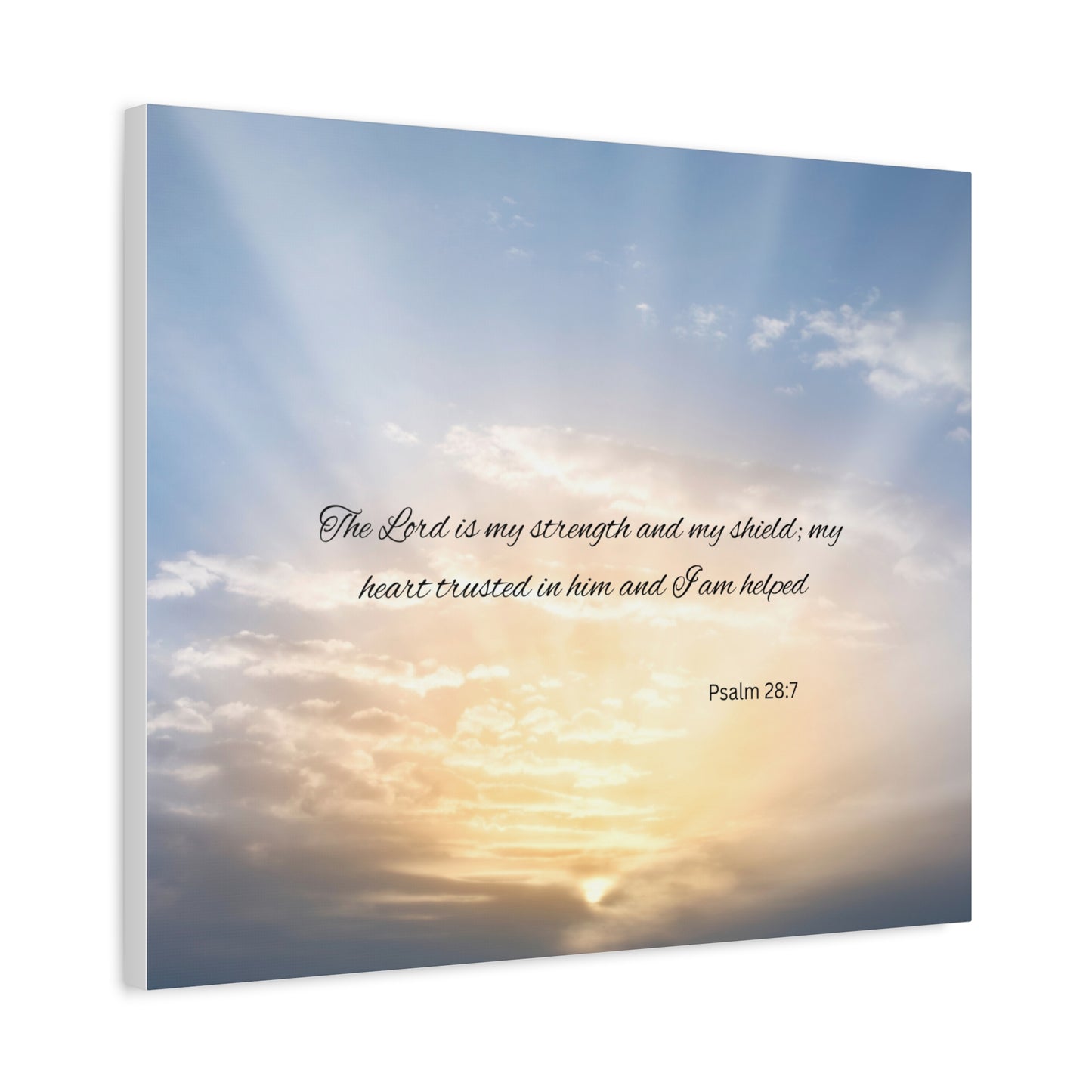 Inspirational Canvas Art, Motivational Wall Decor, Psalm 28:7 Print, Uplifting Home Decor, Gift for Faith