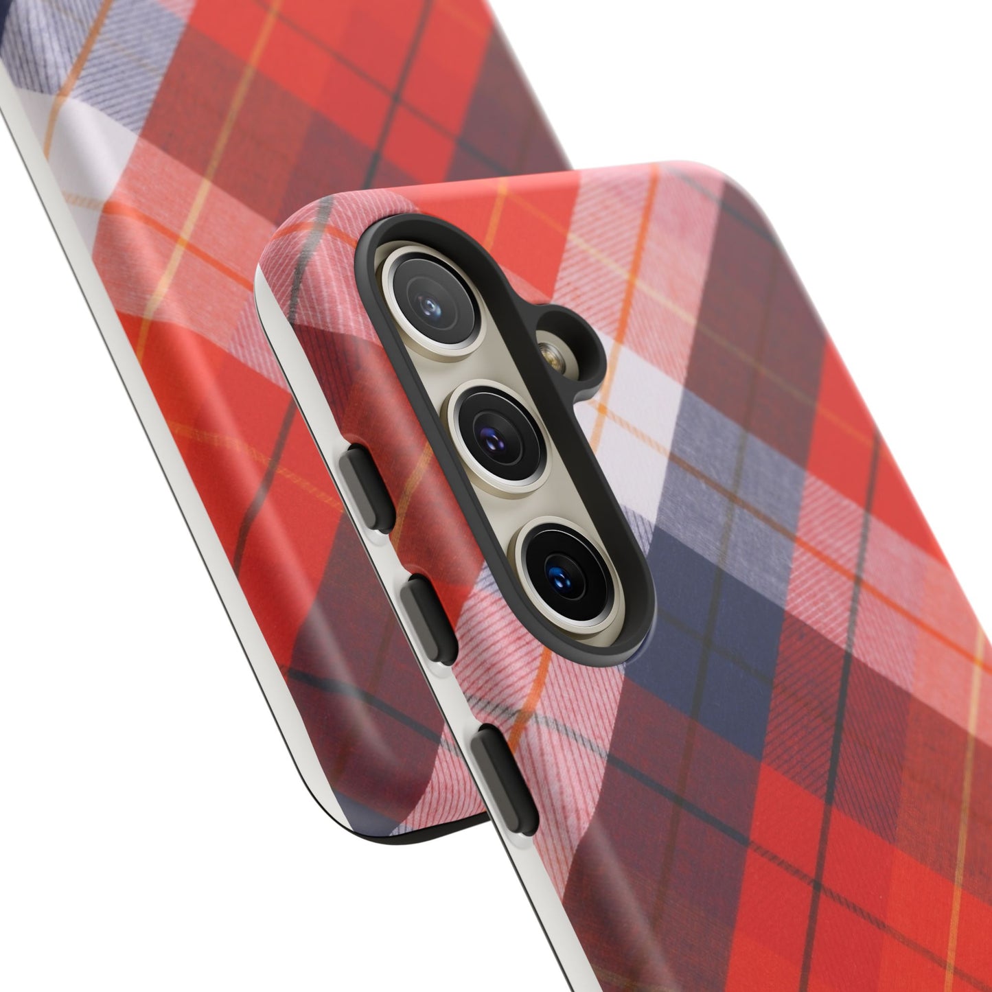 Tough Cases, Beautiful Red, White & Blue Plaid Design
