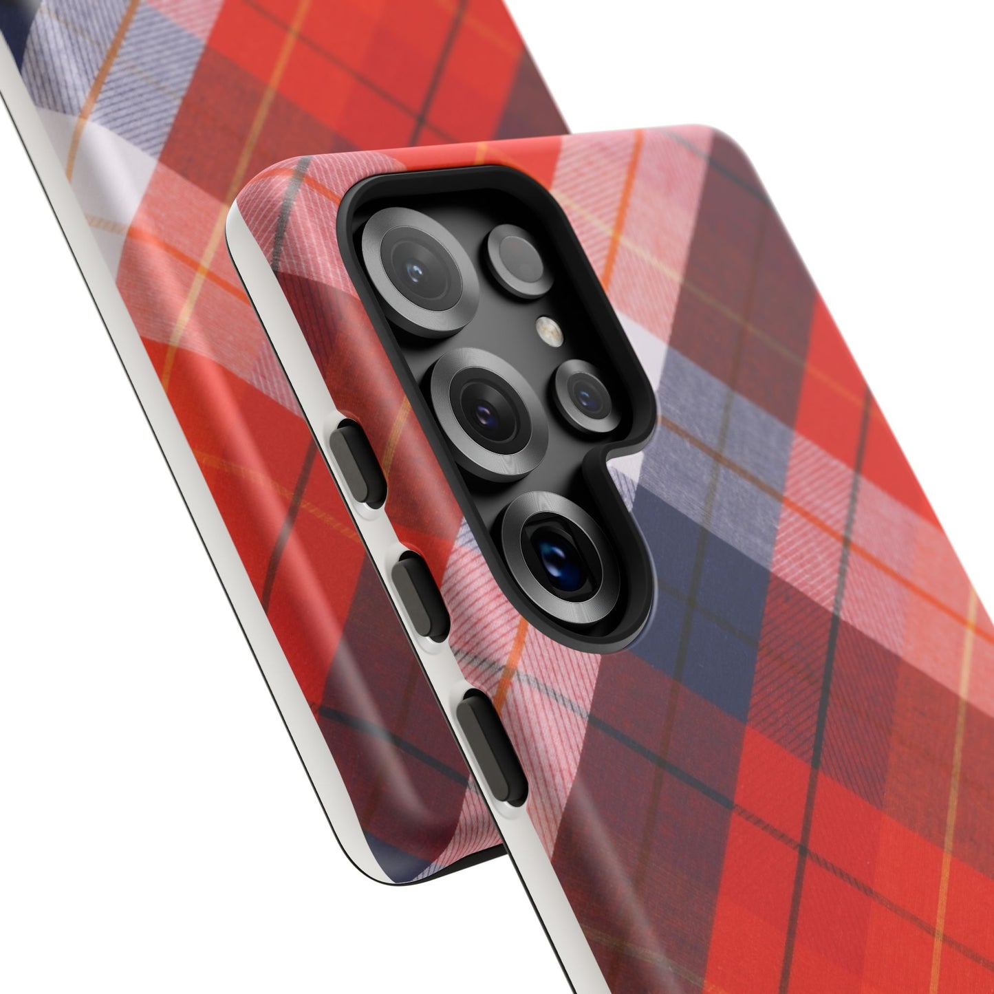 Tough Cases, Beautiful Red, White & Blue Plaid Design