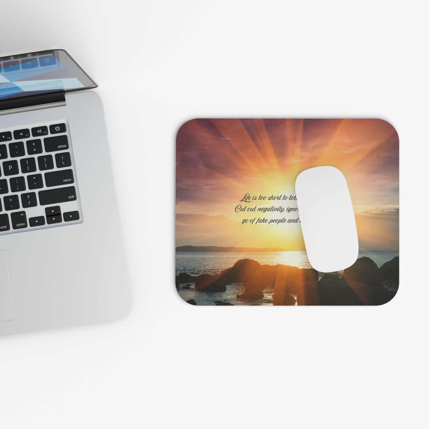 Inspirational Mouse Pad with Motivational Quote, Beach Sunset Desk Accessory, Office Decor, Gift for Friends, Inspirational Gifts