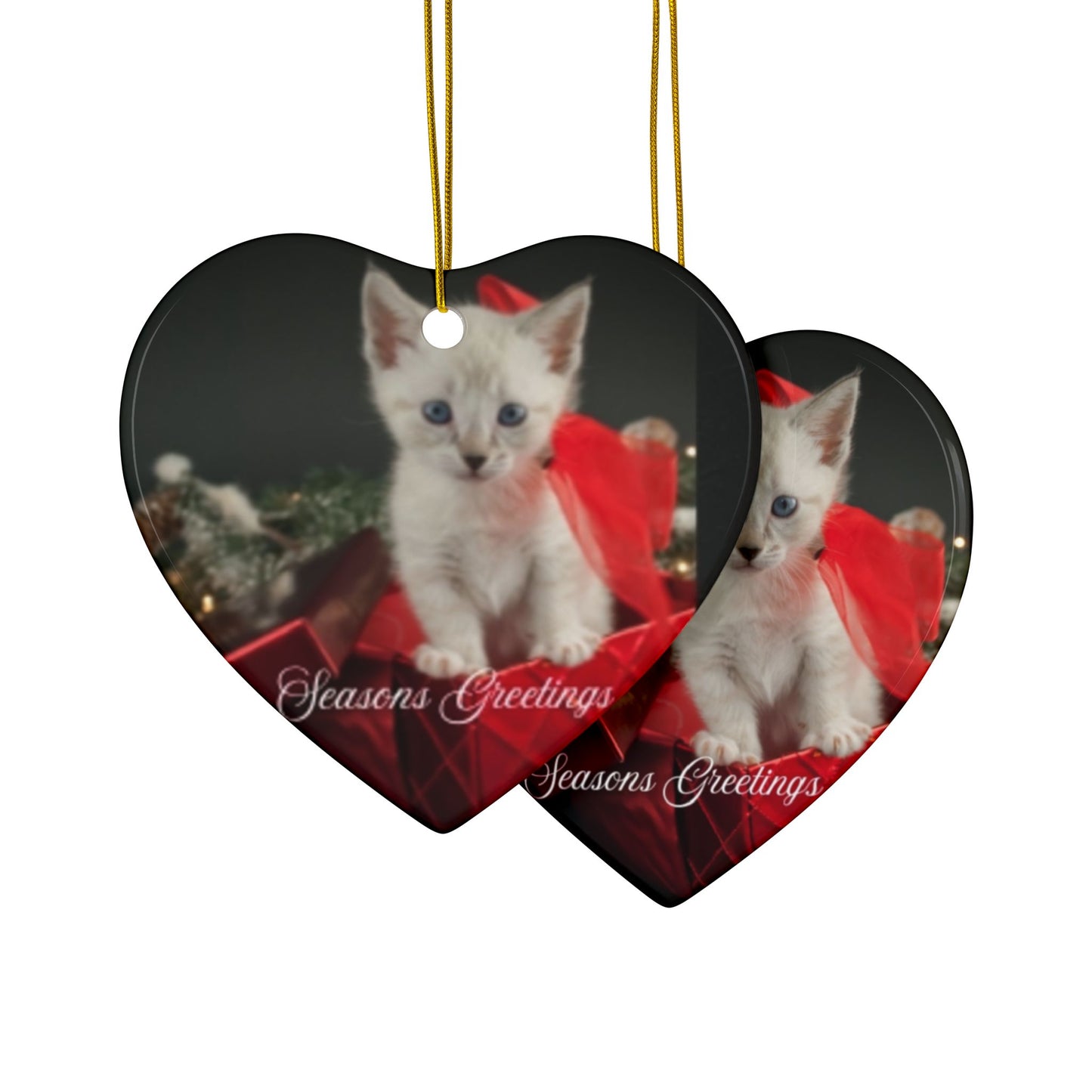 Cat Christmas Ornaments, Festive Double-Sided, Holiday Decor, Pet Lover Gift, Seasonal Cheer, Home Ornament