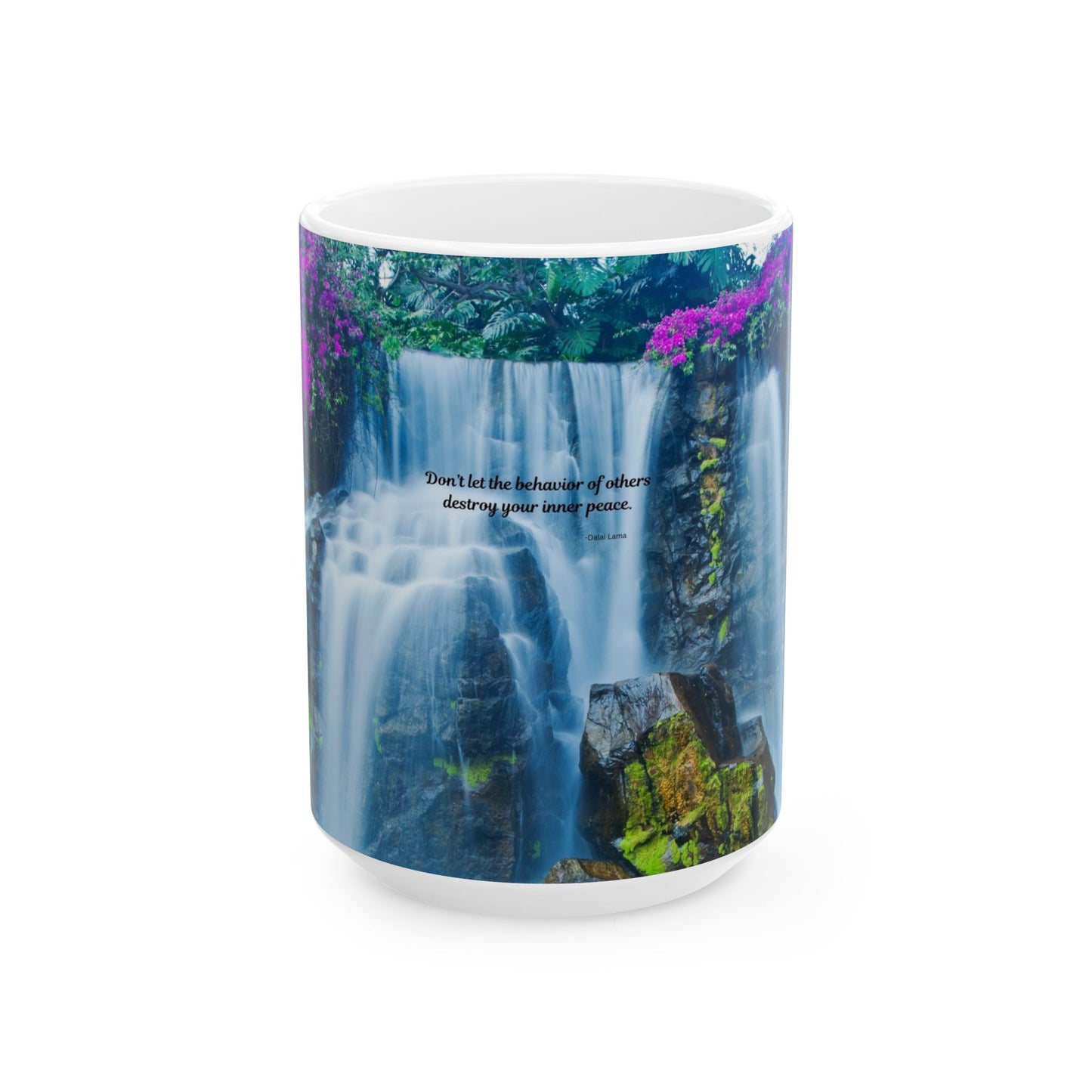 Serene Waterfall Ceramic Mug, Inspirational Gift for Nature Lovers, Coffee Cup for Relaxation, Home Decor, Nature-Themed Drinkware