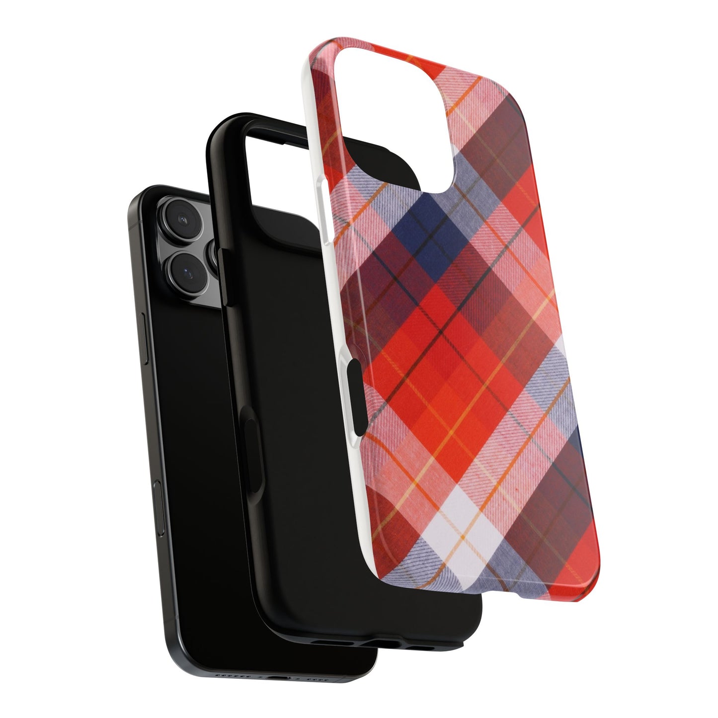 Tough Cases, Beautiful Red, White & Blue Plaid Design