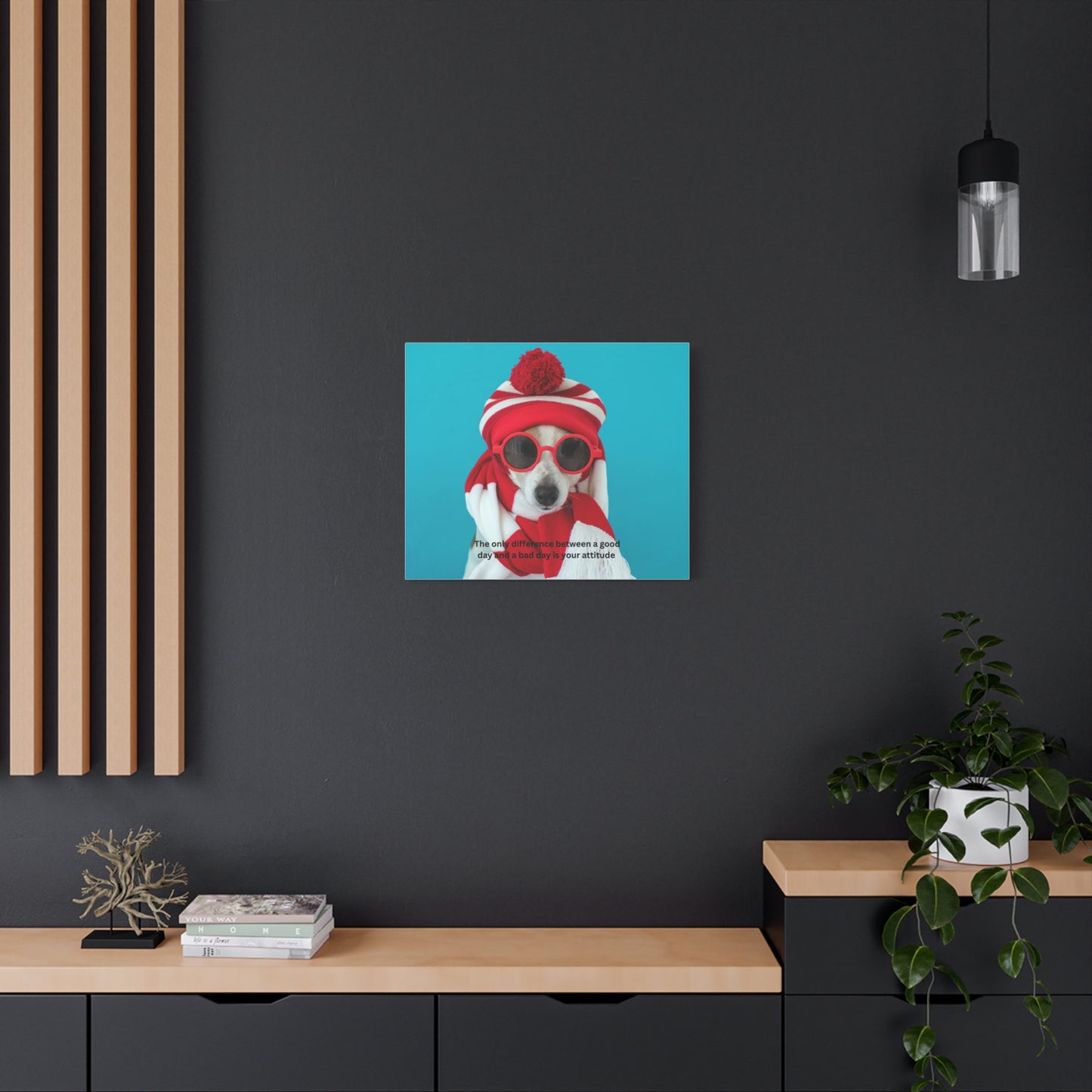 Whimsical Dog Canvas Art, Animal Lover, Inspirational Quote, Puppy Power