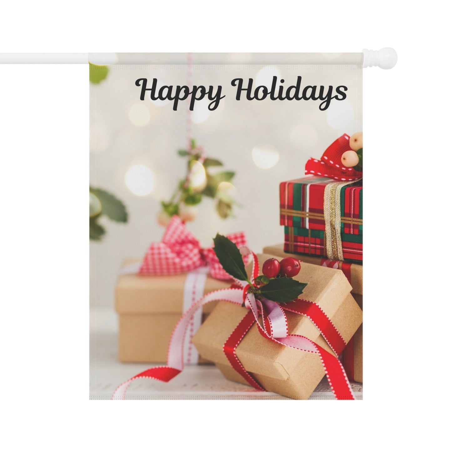 Holiday Garden Banner, Festive Outdoor Decor, Christmas House Flag, Seasonal Yard Sign, Welcome Banner for Garden