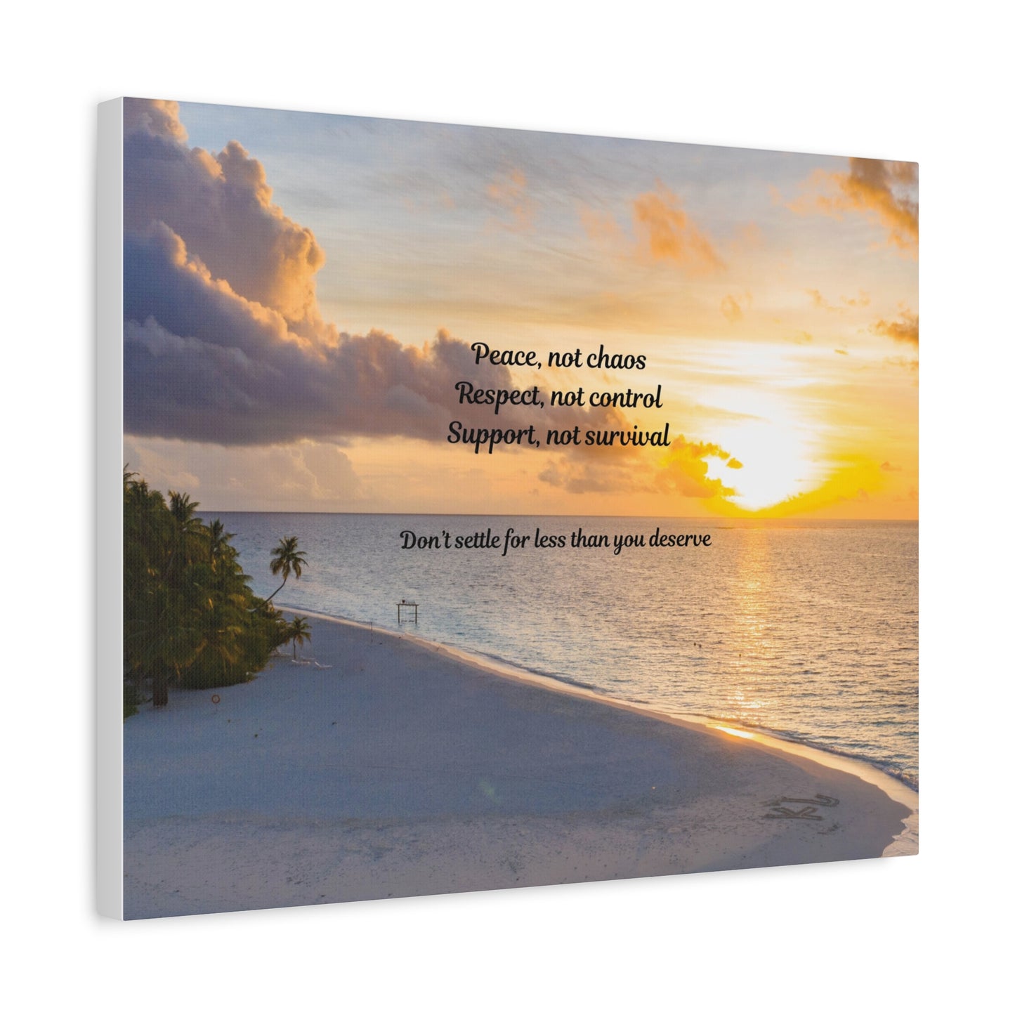 Inspirational Wall Art Canvas Print, Motivational Home Decor, Beach Sunset Art, Gift for Her, Positive Affirmation Decor