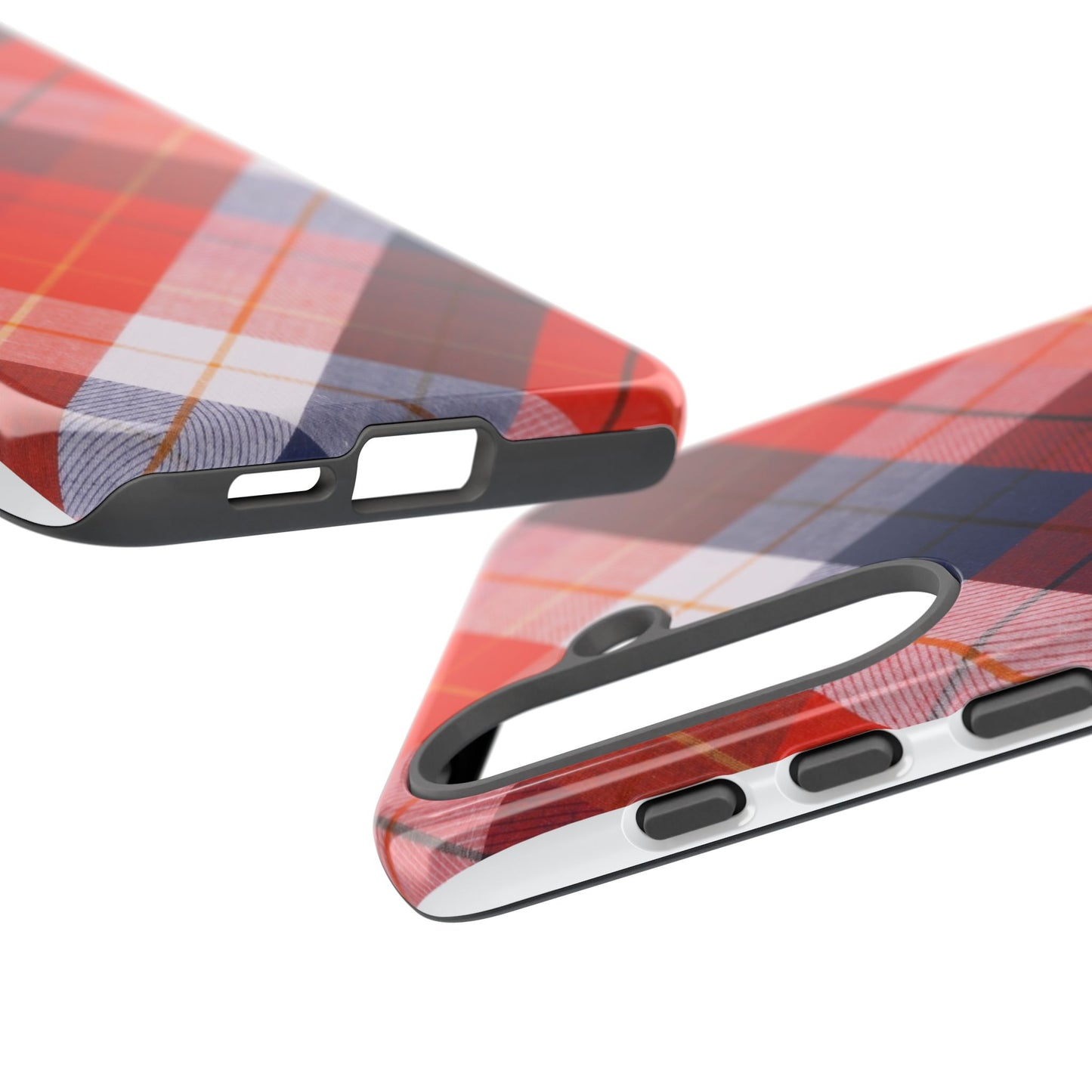 Tough Cases, Beautiful Red, White & Blue Plaid Design