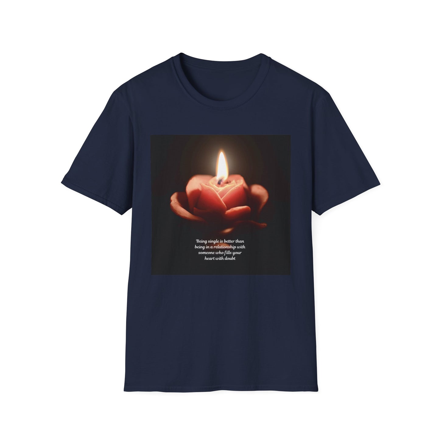 T-Shirt — Candle in Hands Graphic Tee with Inspirational Quote