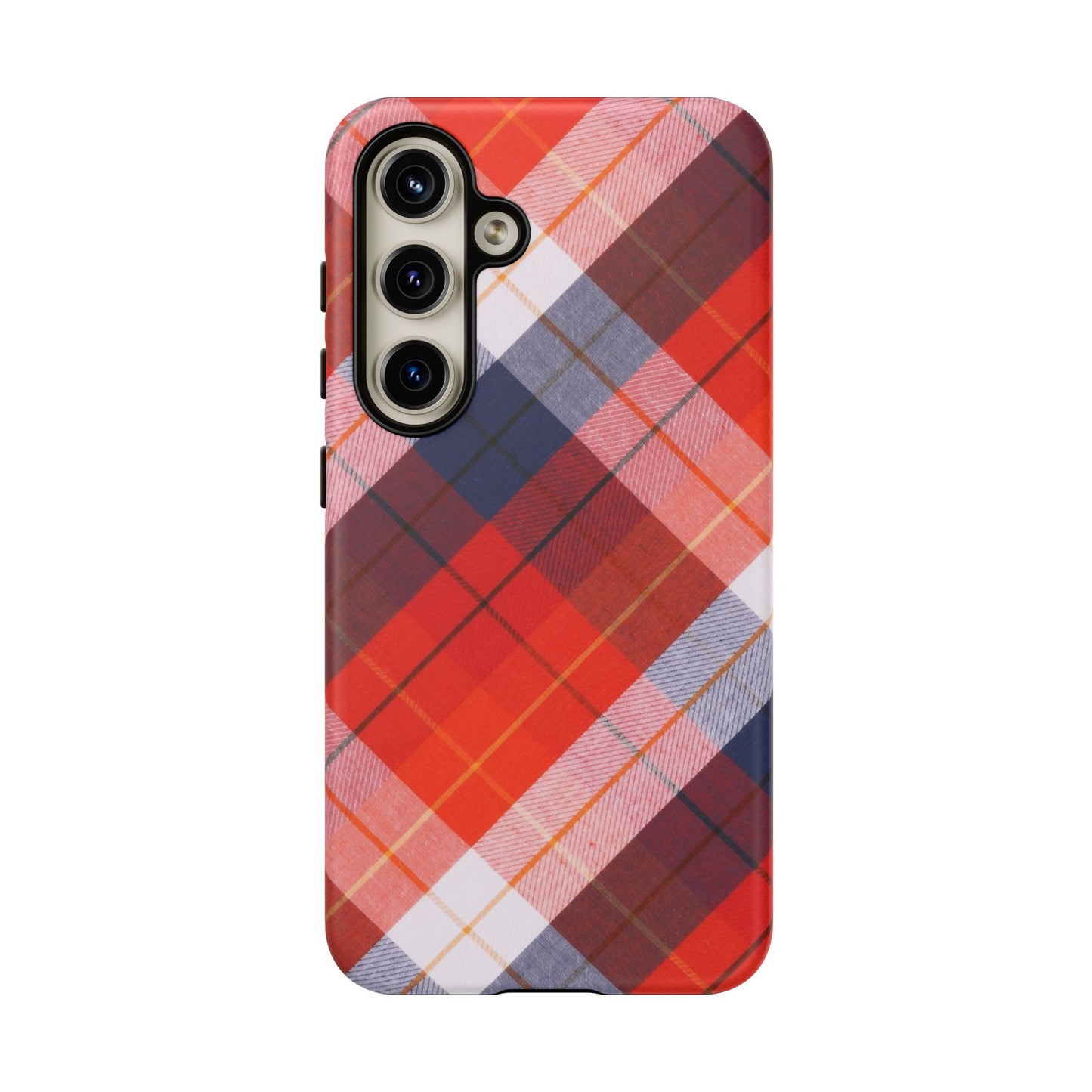 Tough Cases, Beautiful Red, White & Blue Plaid Design