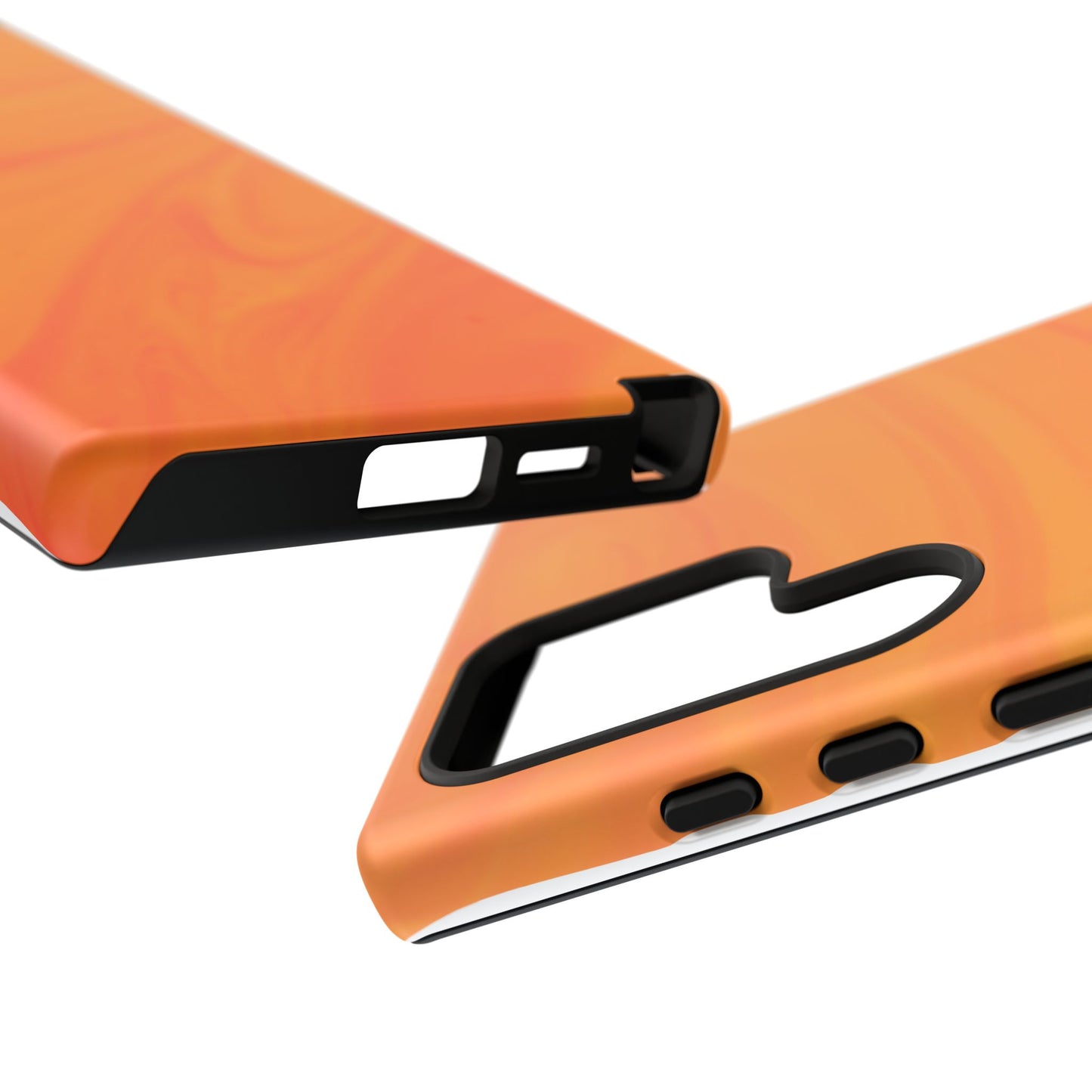 Tough Cases, Beautiful Orange Marble Design