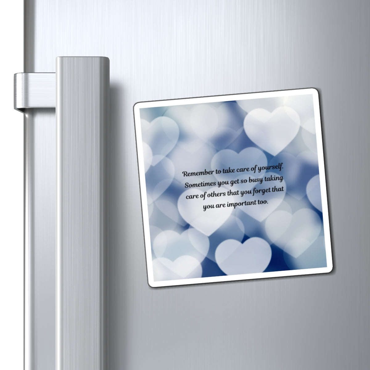 Self-Care Reminder Magnet — Inspirational Heart Bokeh Refrigerator Decor