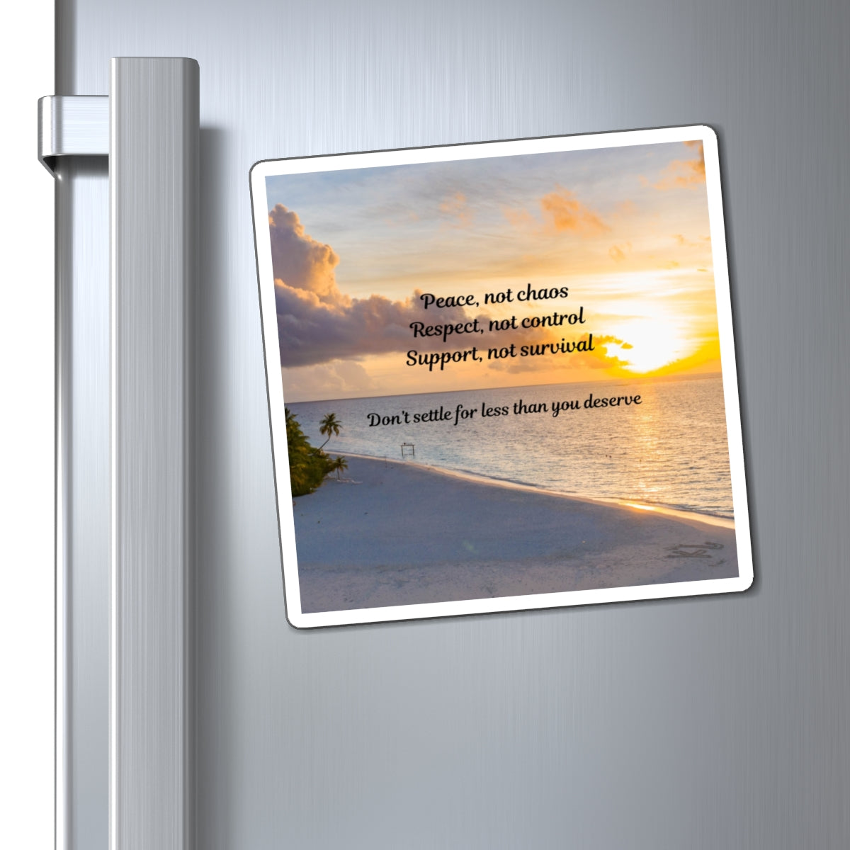 Inspirational Quote Magnets, Motivational Fridge Decor, Positive Affirmation Gift, Beach Sunset Art, Home Office Inspiration