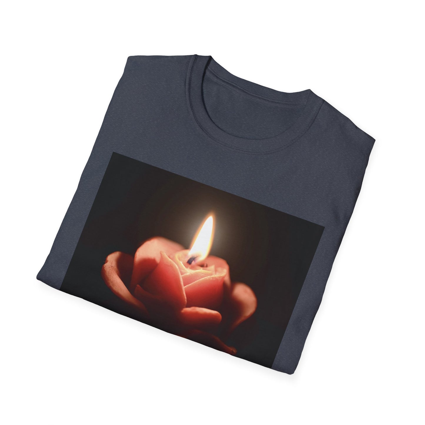 T-Shirt — Candle in Hands Graphic Tee with Inspirational Quote