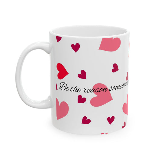 Valentine's Love Ceramic Mug, Heart Pattern Cup, Gift for Her, Coffee Tea Mug, Love Mug, Heartfelt Present
