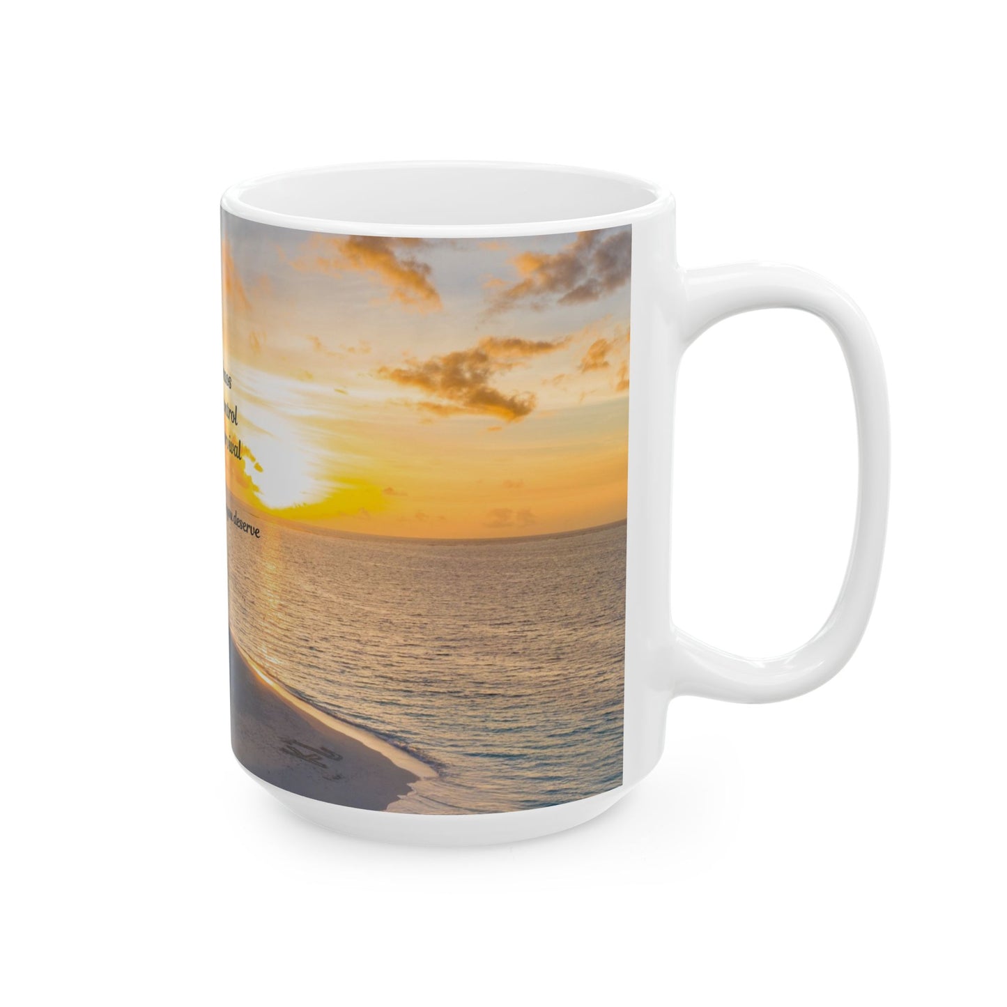 Inspirational Ceramic Mug, Motivational Coffee Cup, Peace Not Chaos Mug, Gift for Friends, Nature Lover's Drinkware