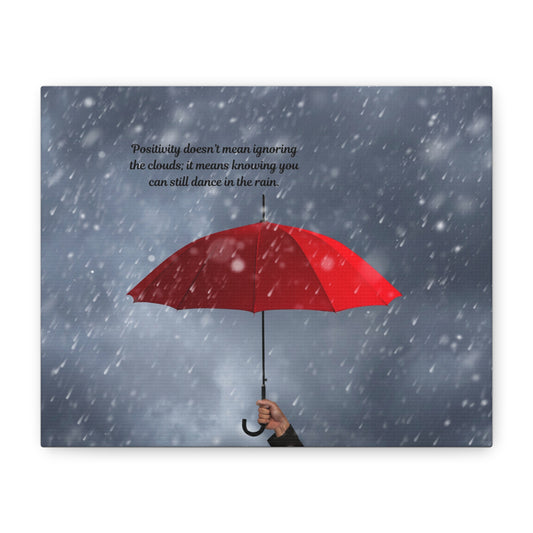 Inspirational Wall Art, Dance in the Rain Umbrella Canvas, Motivational Decor, Home Office Art, Gift for Friends, Positive Quote