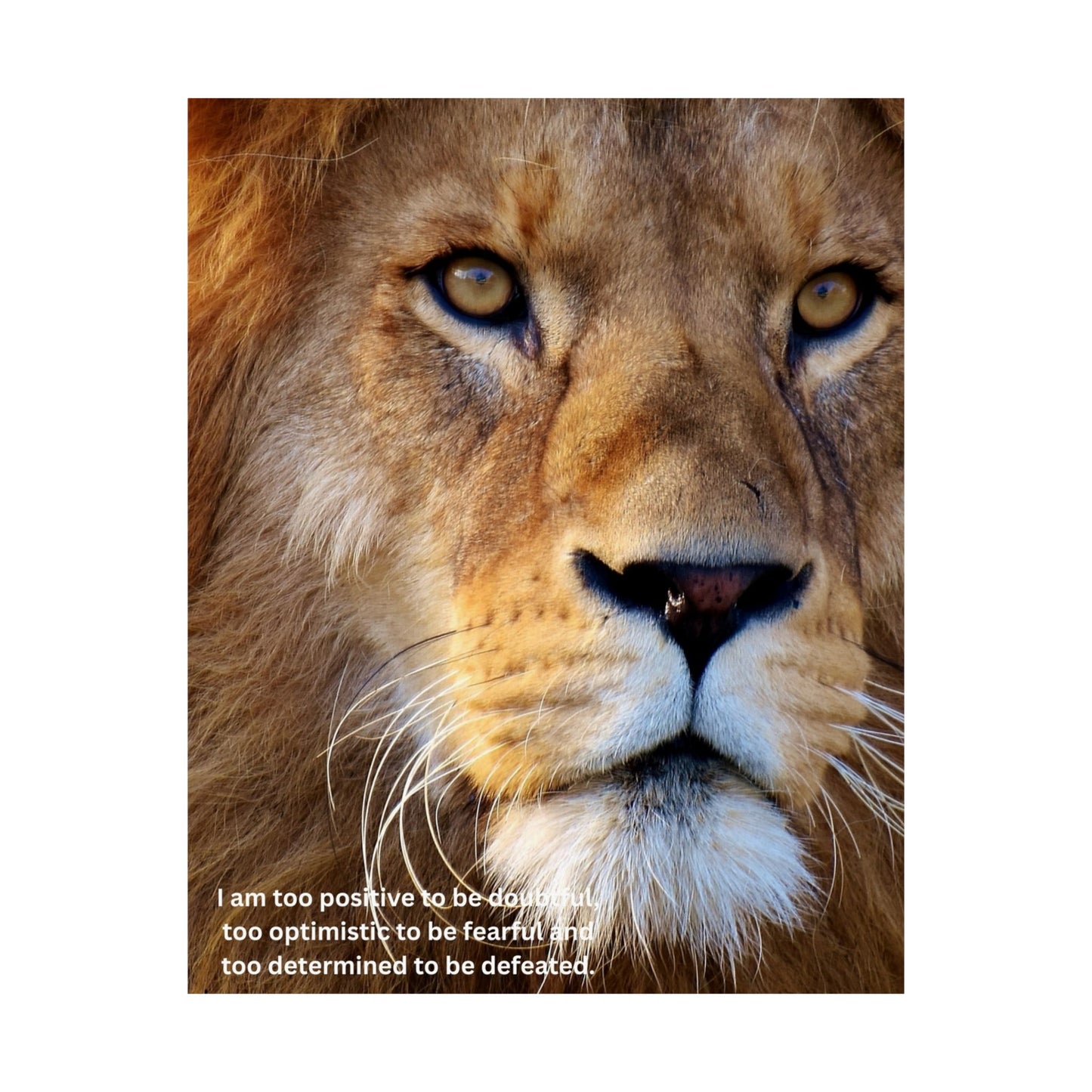 Inspirational Lion Poster, Motivational Wall Art, Home Decor, Gift for Animal Lovers, Positive Affirmation Decor