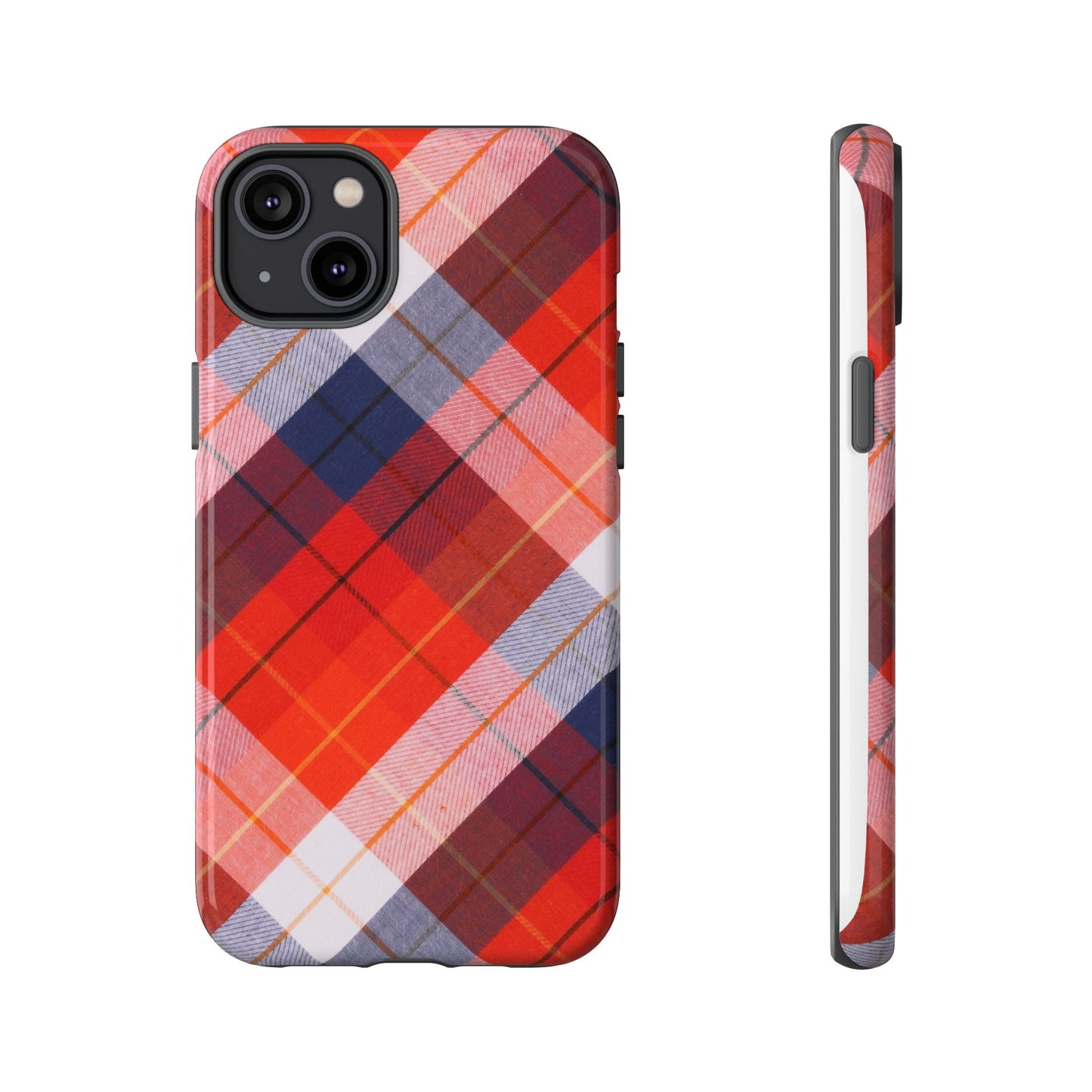 Tough Cases, Beautiful Red, White & Blue Plaid Design