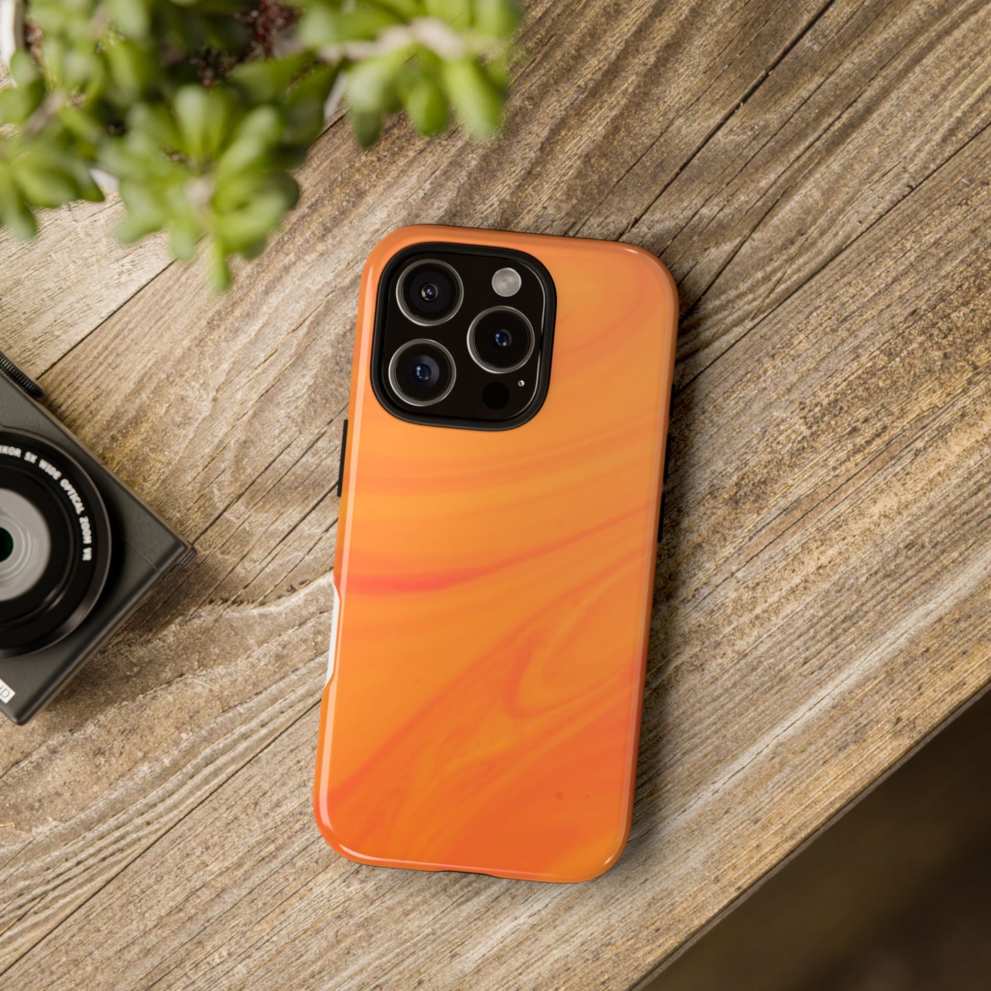 Tough Cases, Beautiful Orange Marble Design