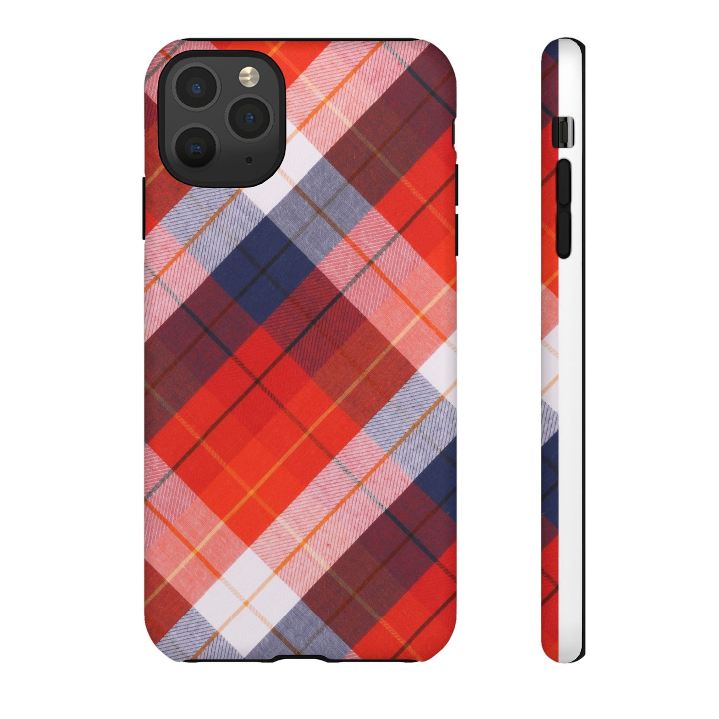 Tough Cases, Beautiful Red, White & Blue Plaid Design